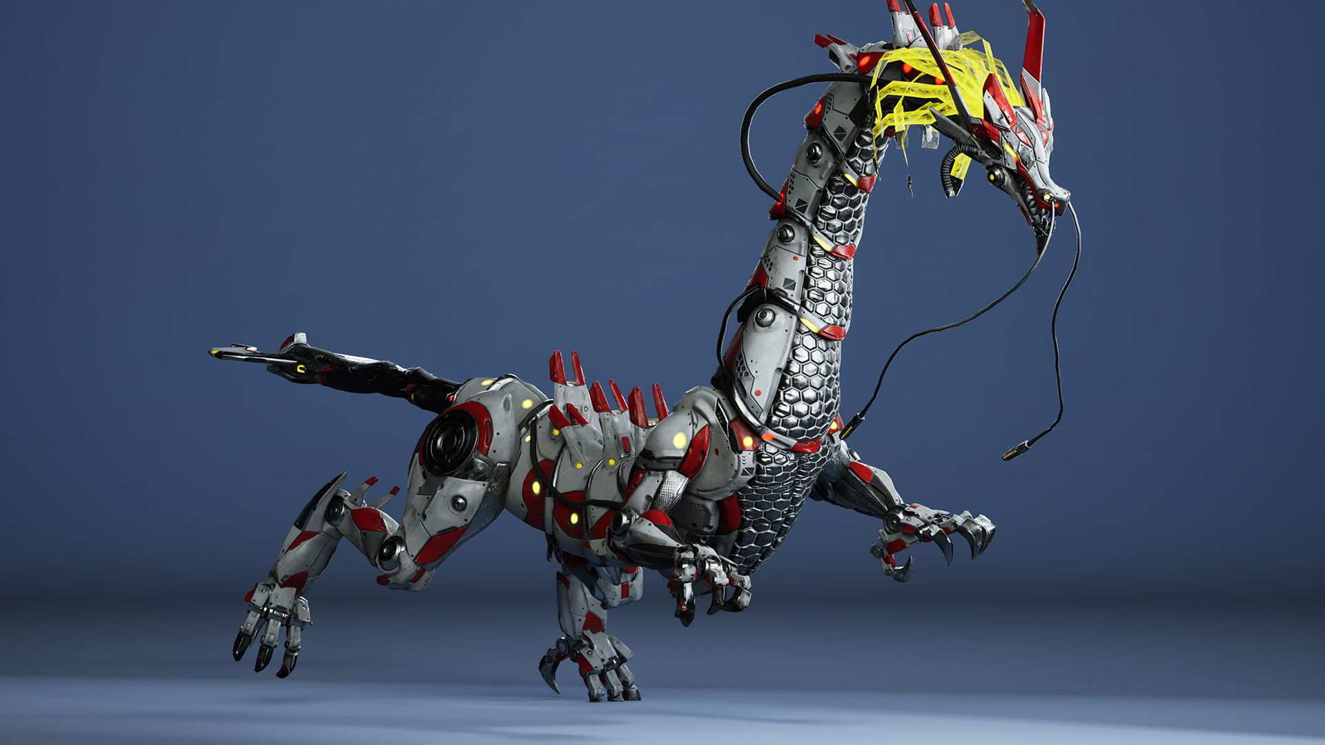 Sci-Fi Dragon Low-poly 3D model_13