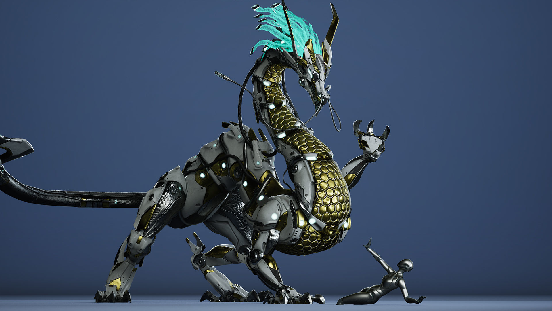 Sci-Fi Dragon Low-poly 3D model_9