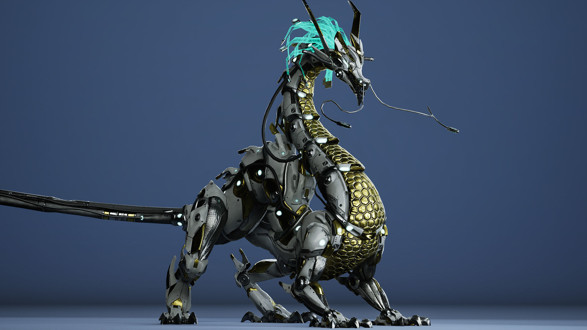 Sci-Fi Dragon Low-poly 3D model_2