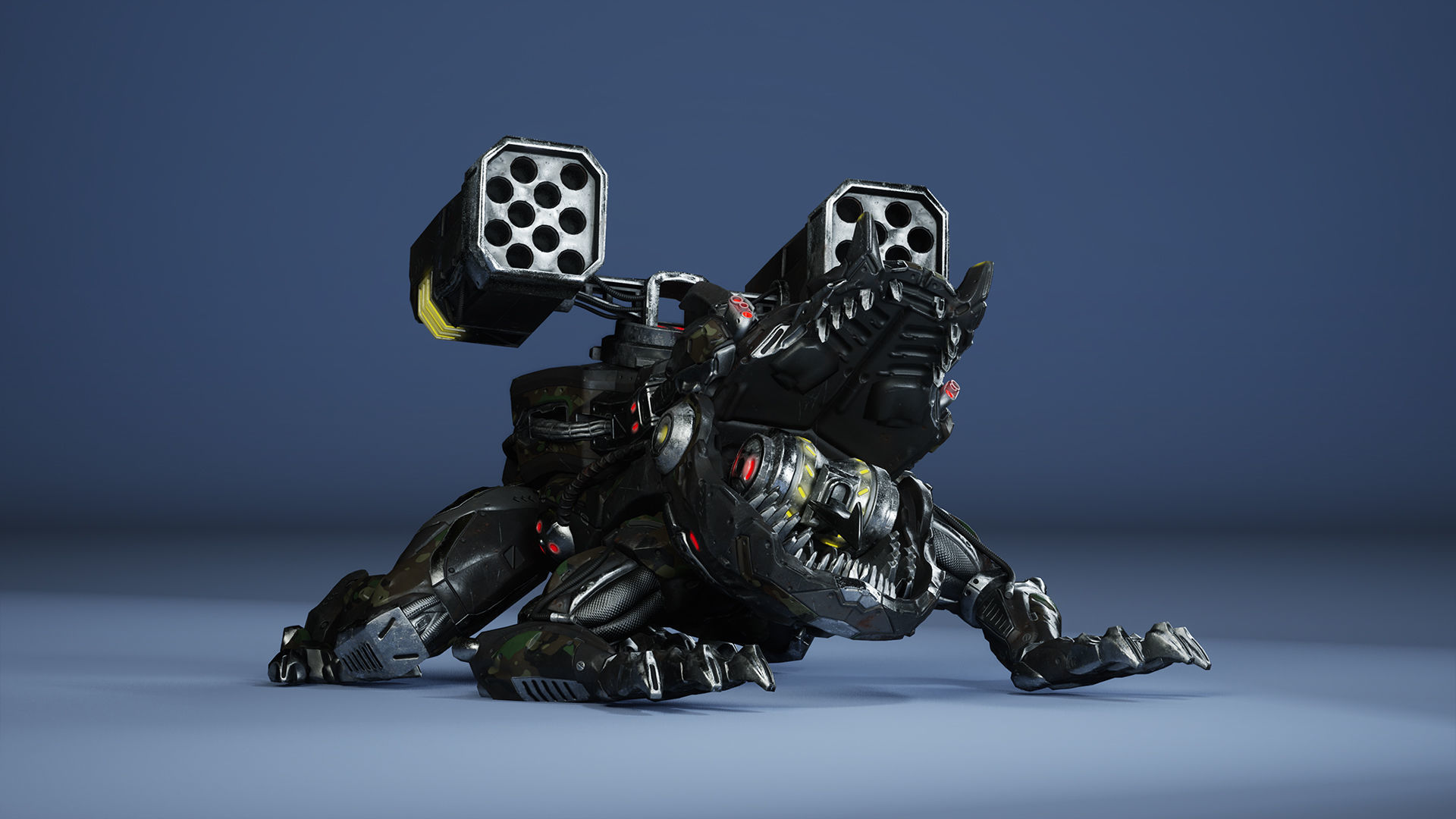 Sci-Fi Frog Low-poly 3D model_7