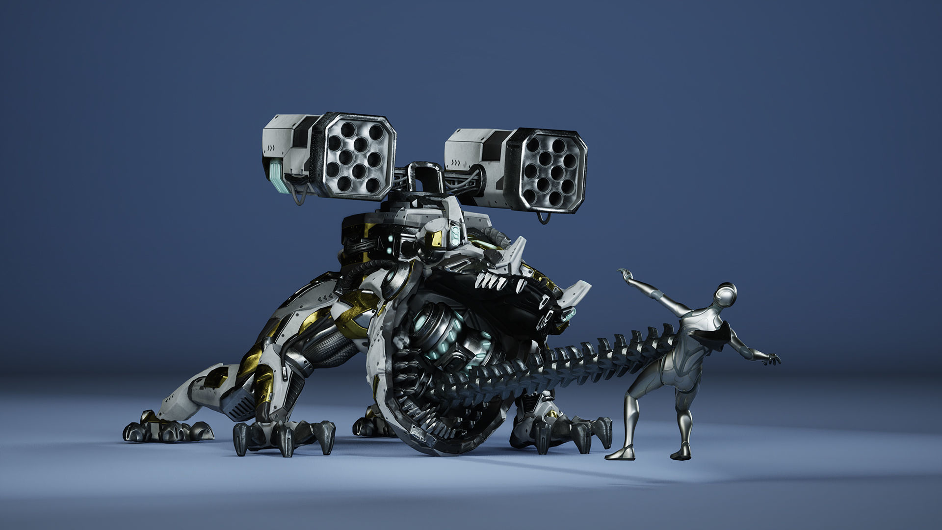 Sci-Fi Frog Low-poly 3D model_16