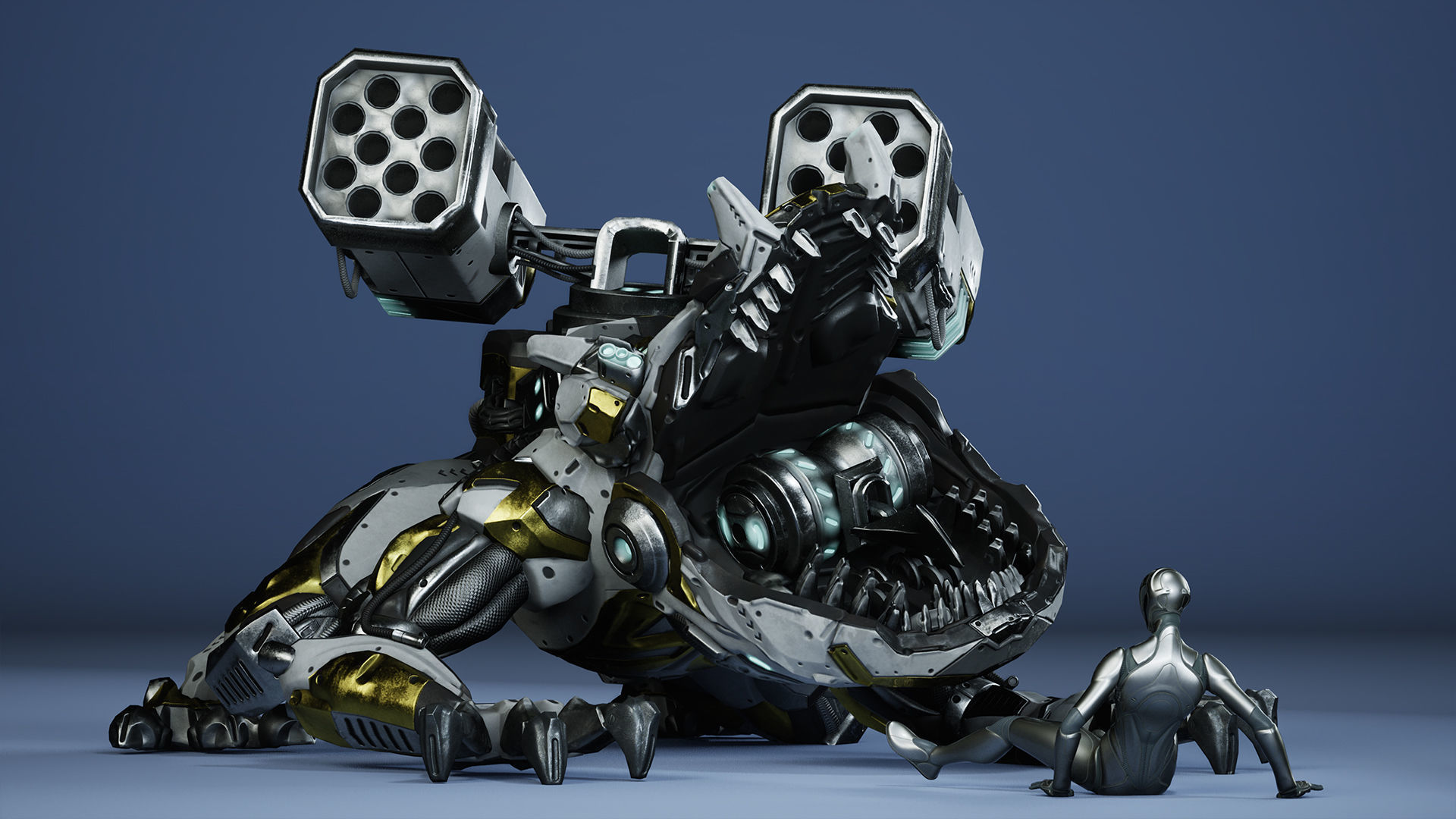 Sci-Fi Frog Low-poly 3D model_15