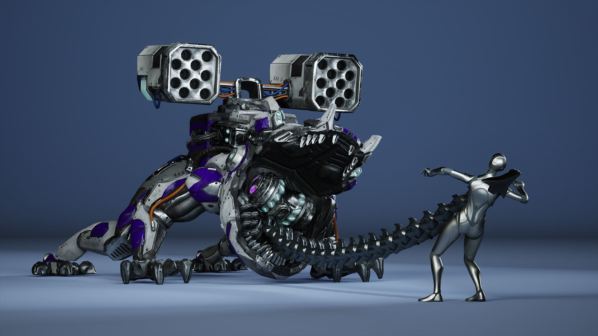 Sci-Fi Frog Low-poly 3D model_17