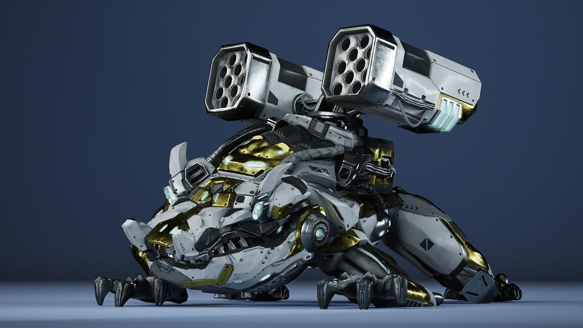 Sci-Fi Frog Low-poly 3D model_14