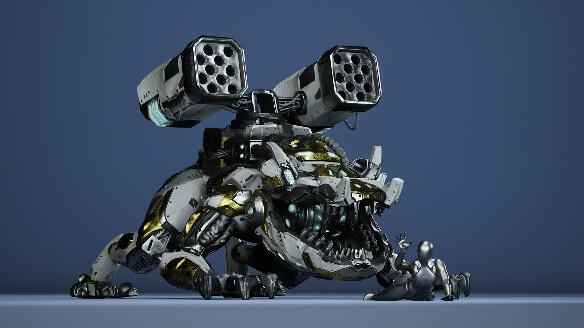 Sci-Fi Frog Low-poly 3D model_10