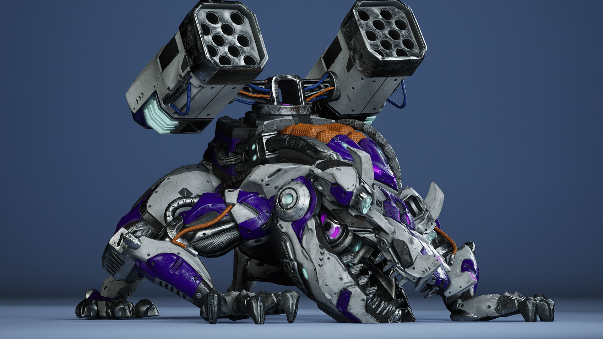 Sci-Fi Frog Low-poly 3D model_11