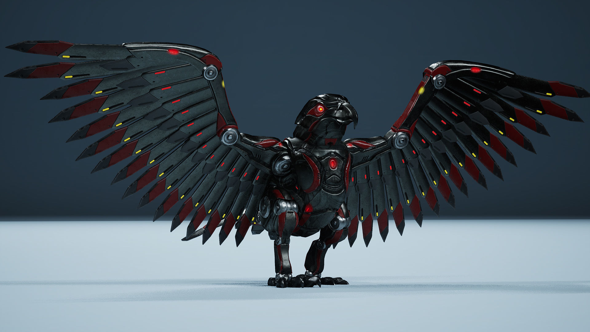 Sci-Fi Eagle Low-poly 3D model_11