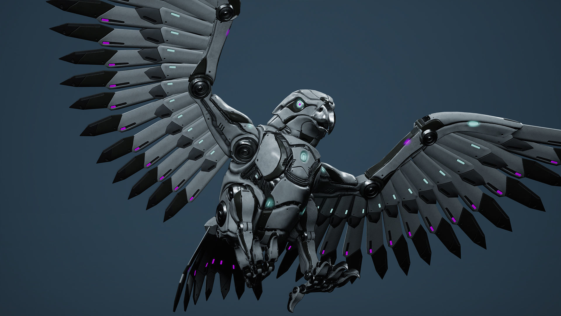 Sci-Fi Eagle Low-poly 3D model_6