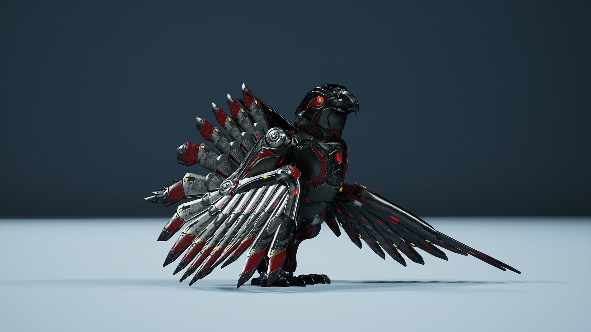 Sci-Fi Eagle Low-poly 3D model_10