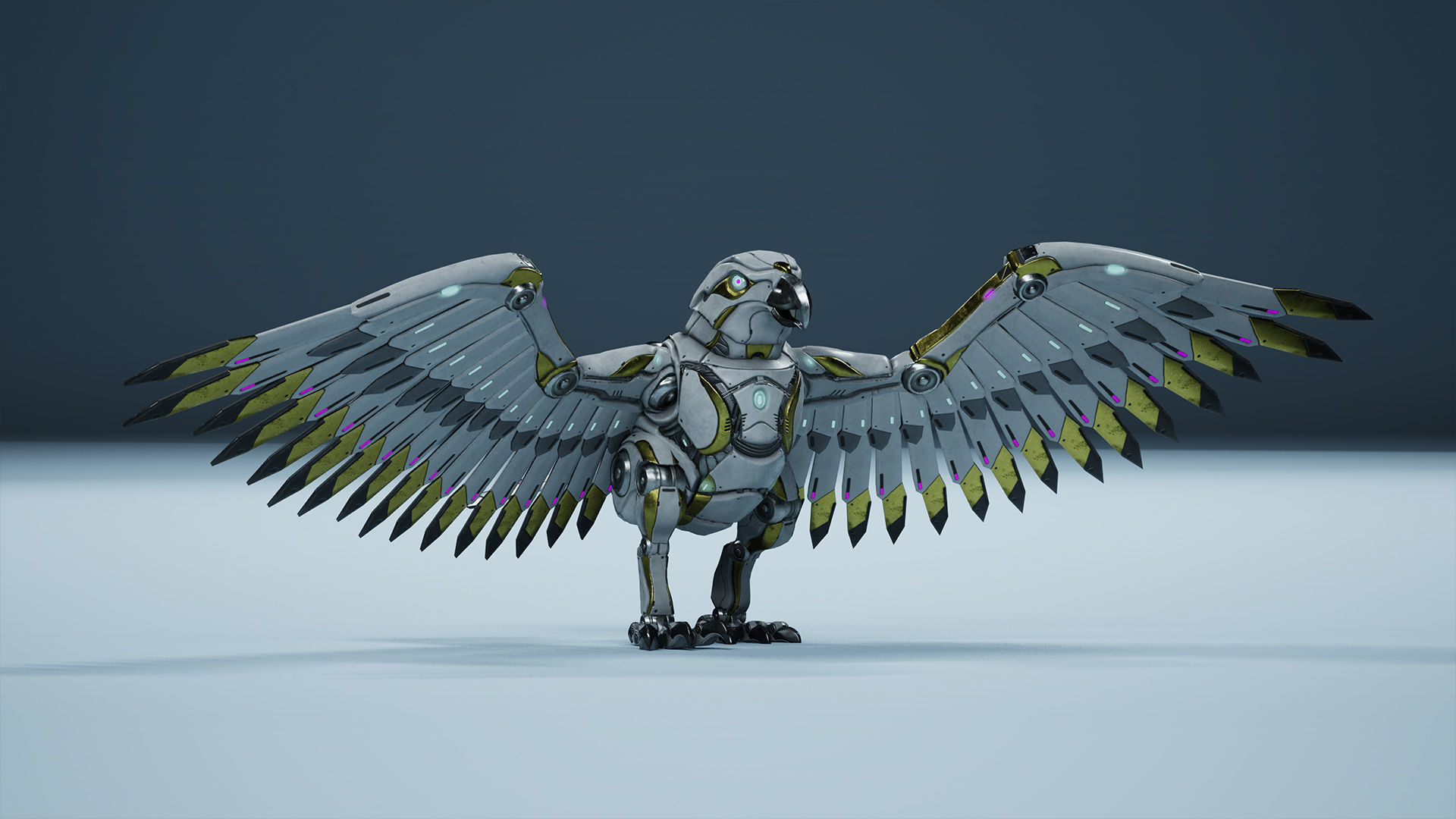 Sci-Fi Eagle Low-poly 3D model_4