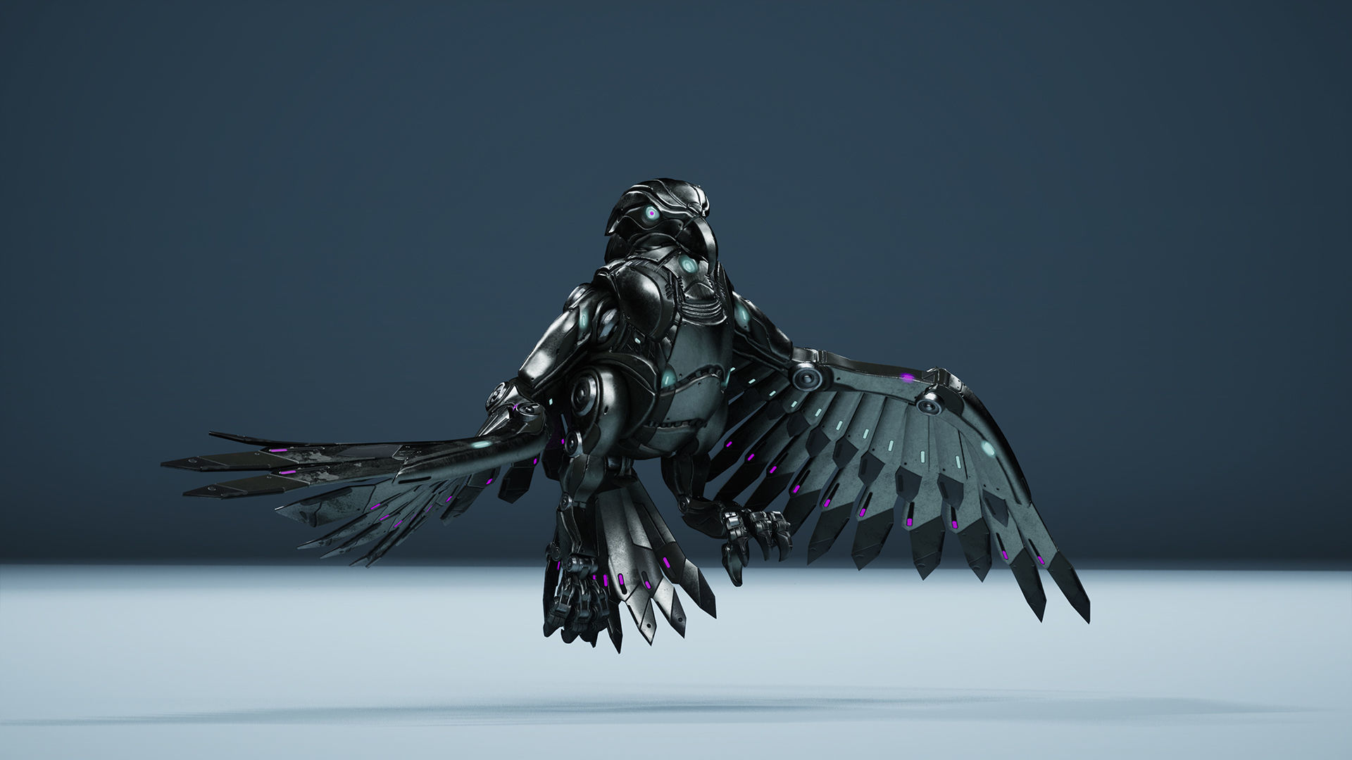 Sci-Fi Eagle Low-poly 3D model_8