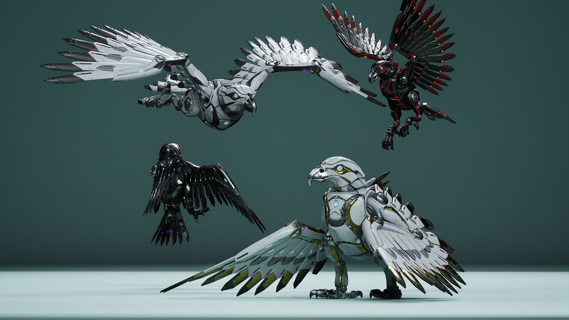 Sci-Fi Eagle Low-poly 3D model_2