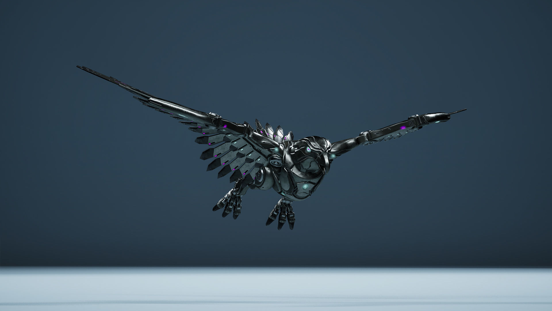 Sci-Fi Eagle Low-poly 3D model_9