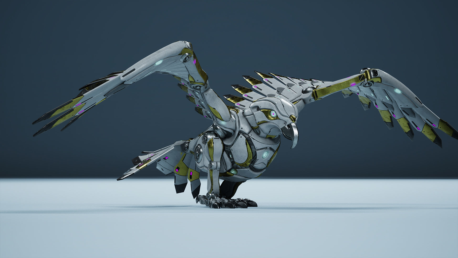 Sci-Fi Eagle Low-poly 3D model_5
