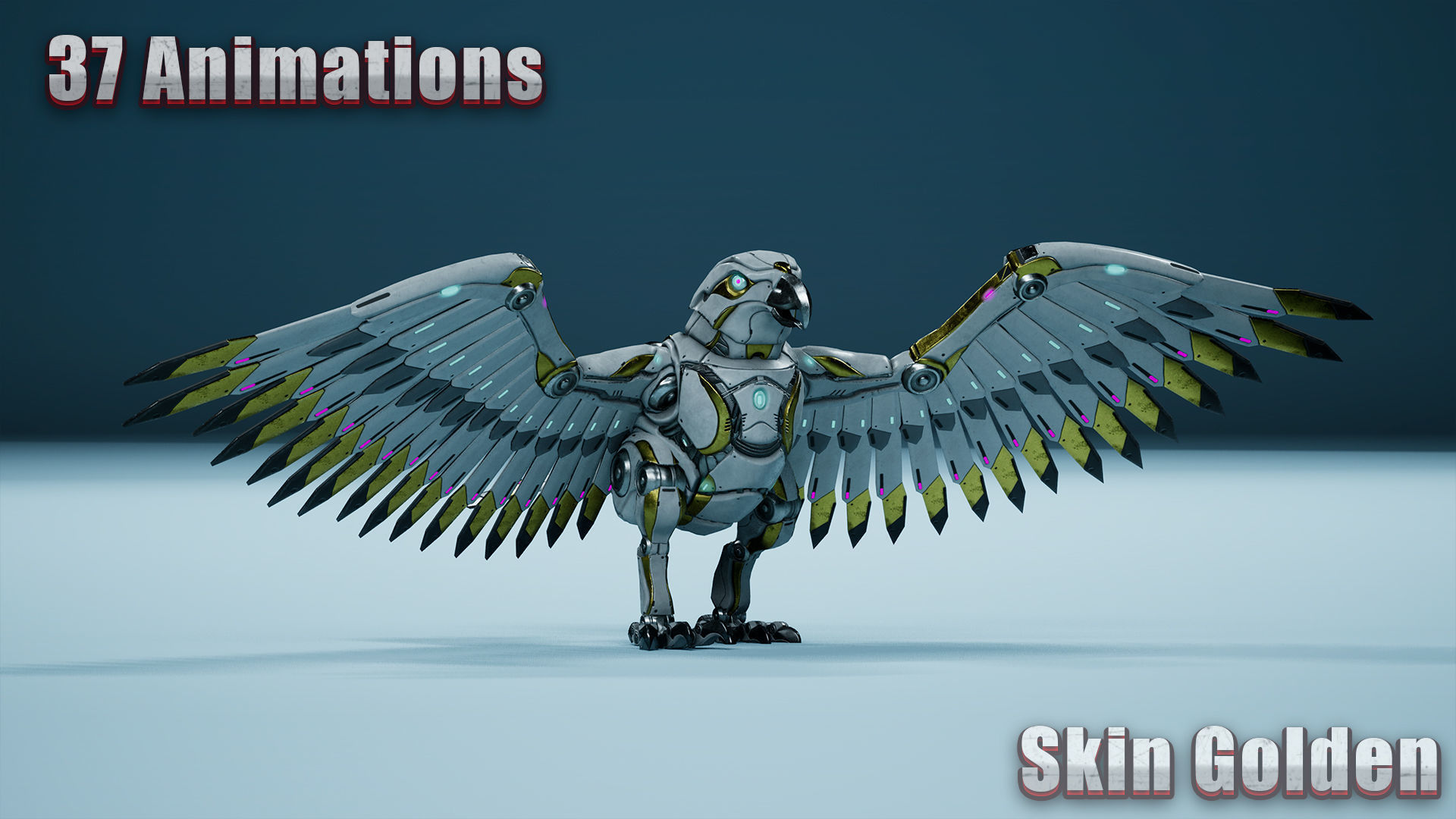 Sci-Fi Eagle Low-poly 3D model_15