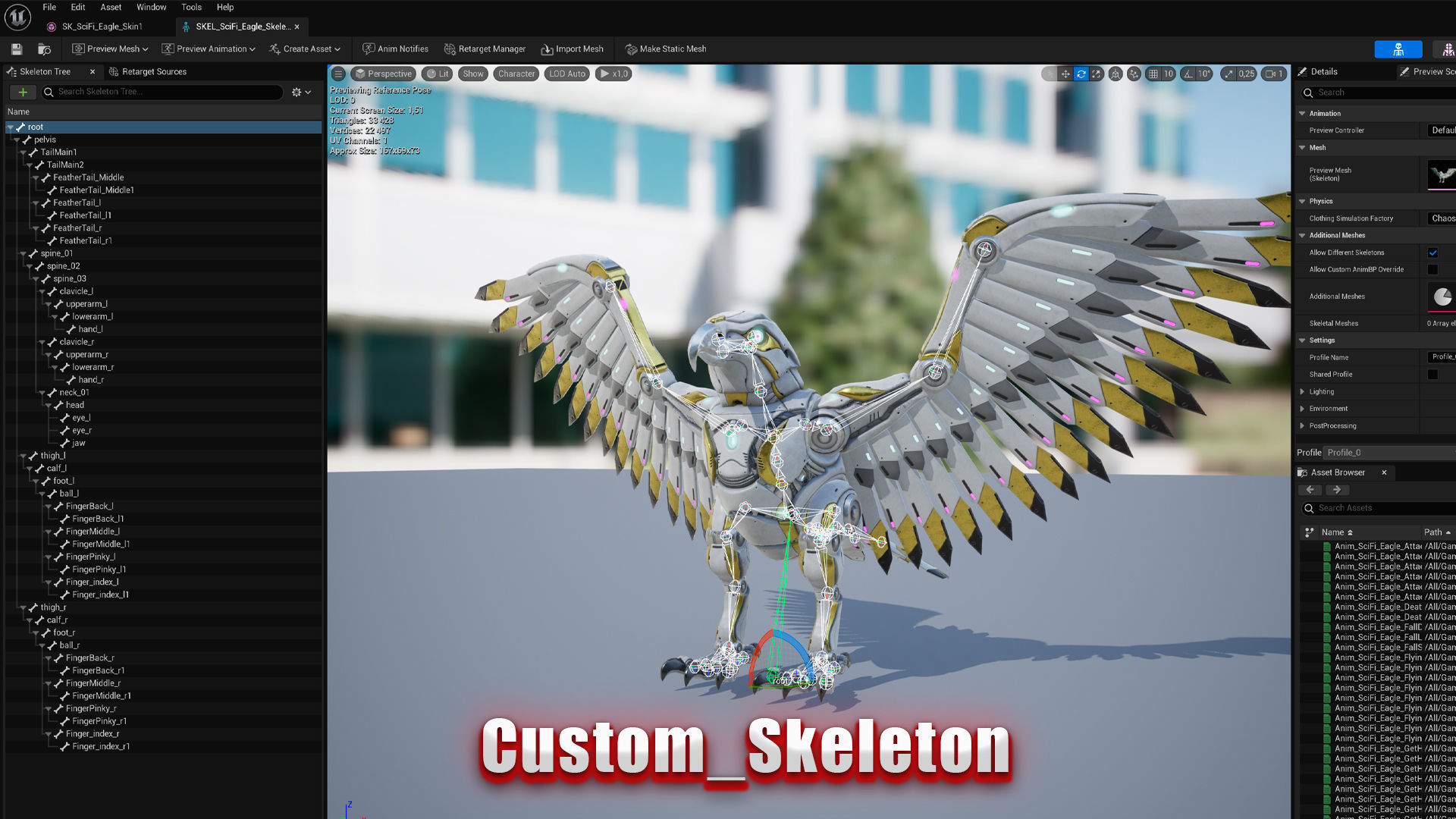 Sci-Fi Eagle Low-poly 3D model_14