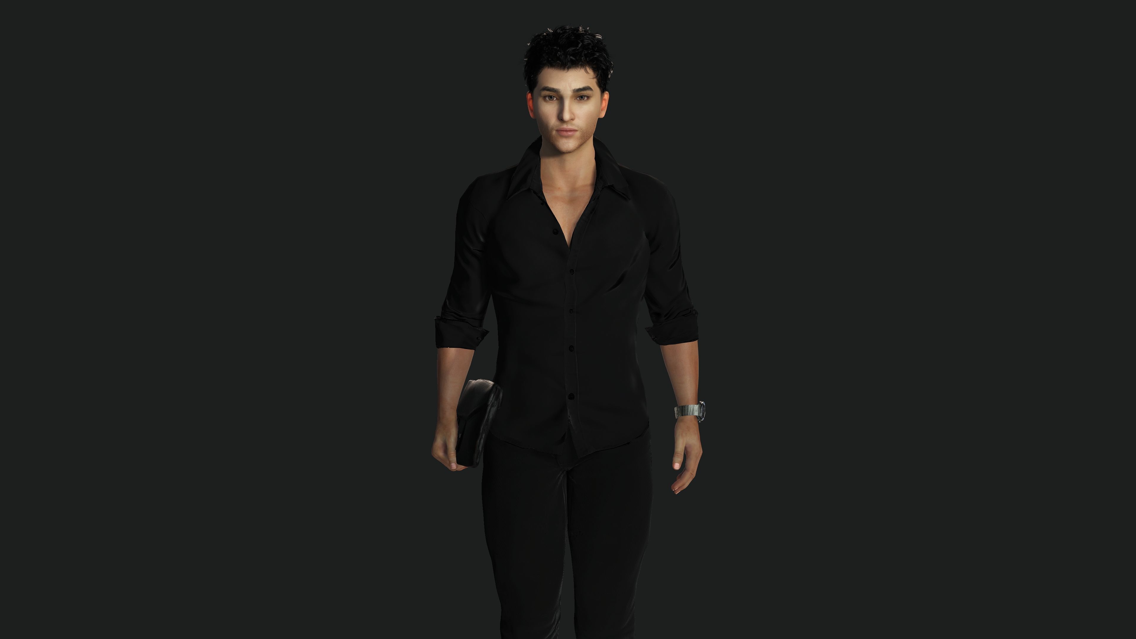 AAA 3D REALISTIC MALE CHARACTER - YOUNG BUSINESSMAN  CEO WORKER Low-poly 3D model_3