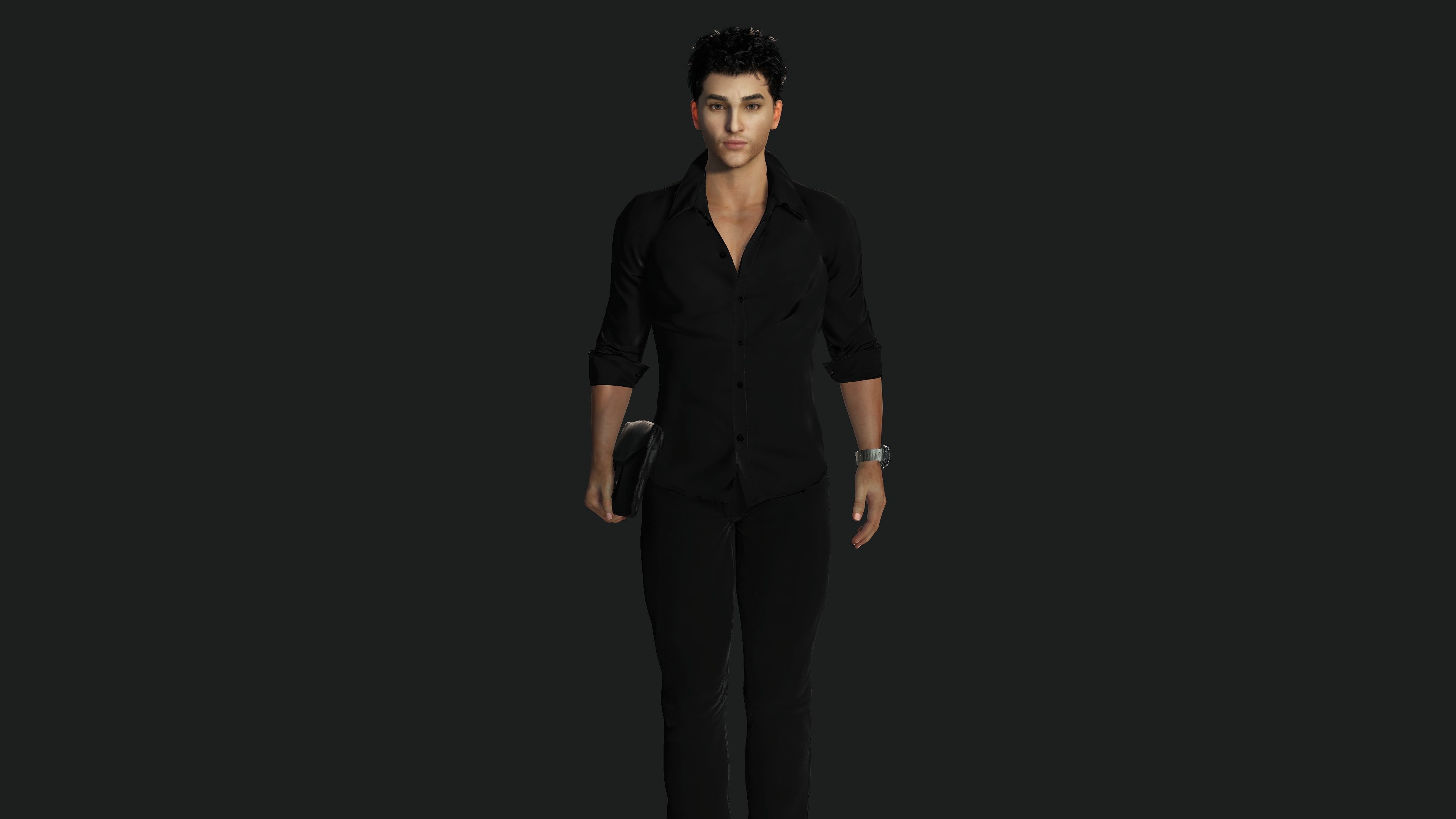 AAA 3D REALISTIC MALE CHARACTER - YOUNG BUSINESSMAN  CEO WORKER Low-poly 3D model_2
