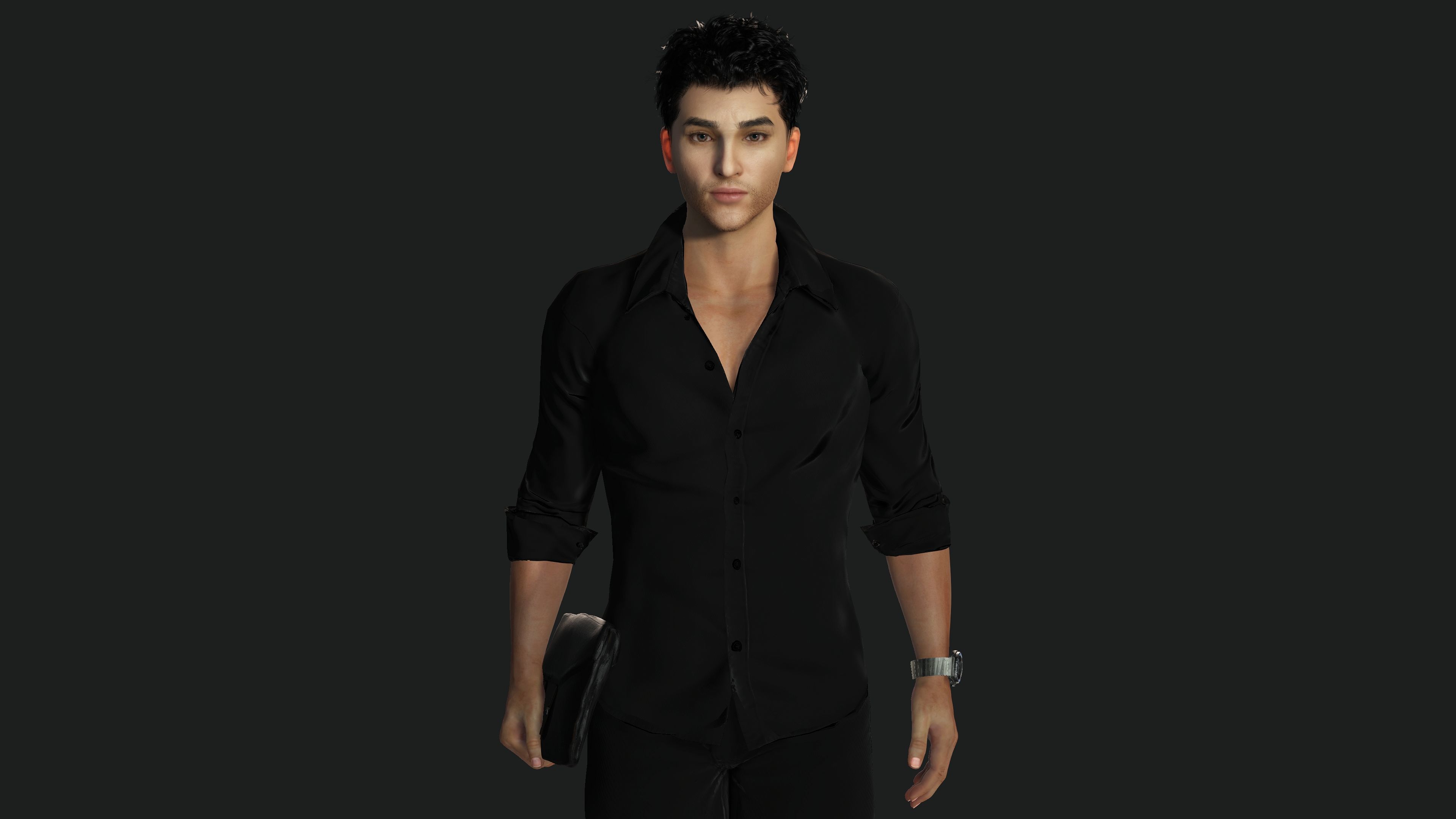 AAA 3D REALISTIC MALE CHARACTER - YOUNG BUSINESSMAN  CEO WORKER Low-poly 3D model_5