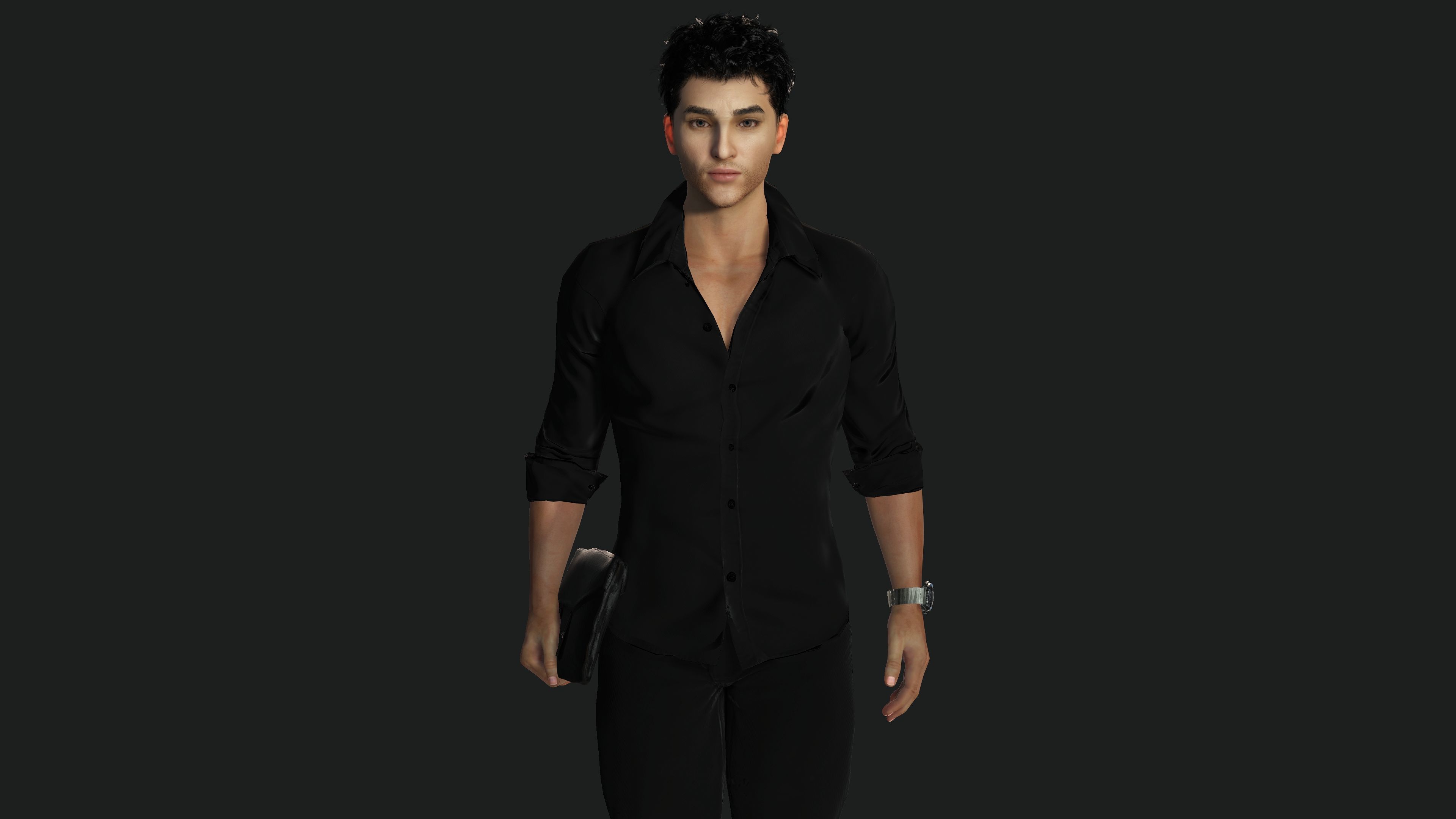 AAA 3D REALISTIC MALE CHARACTER - YOUNG BUSINESSMAN  CEO WORKER Low-poly 3D model_4