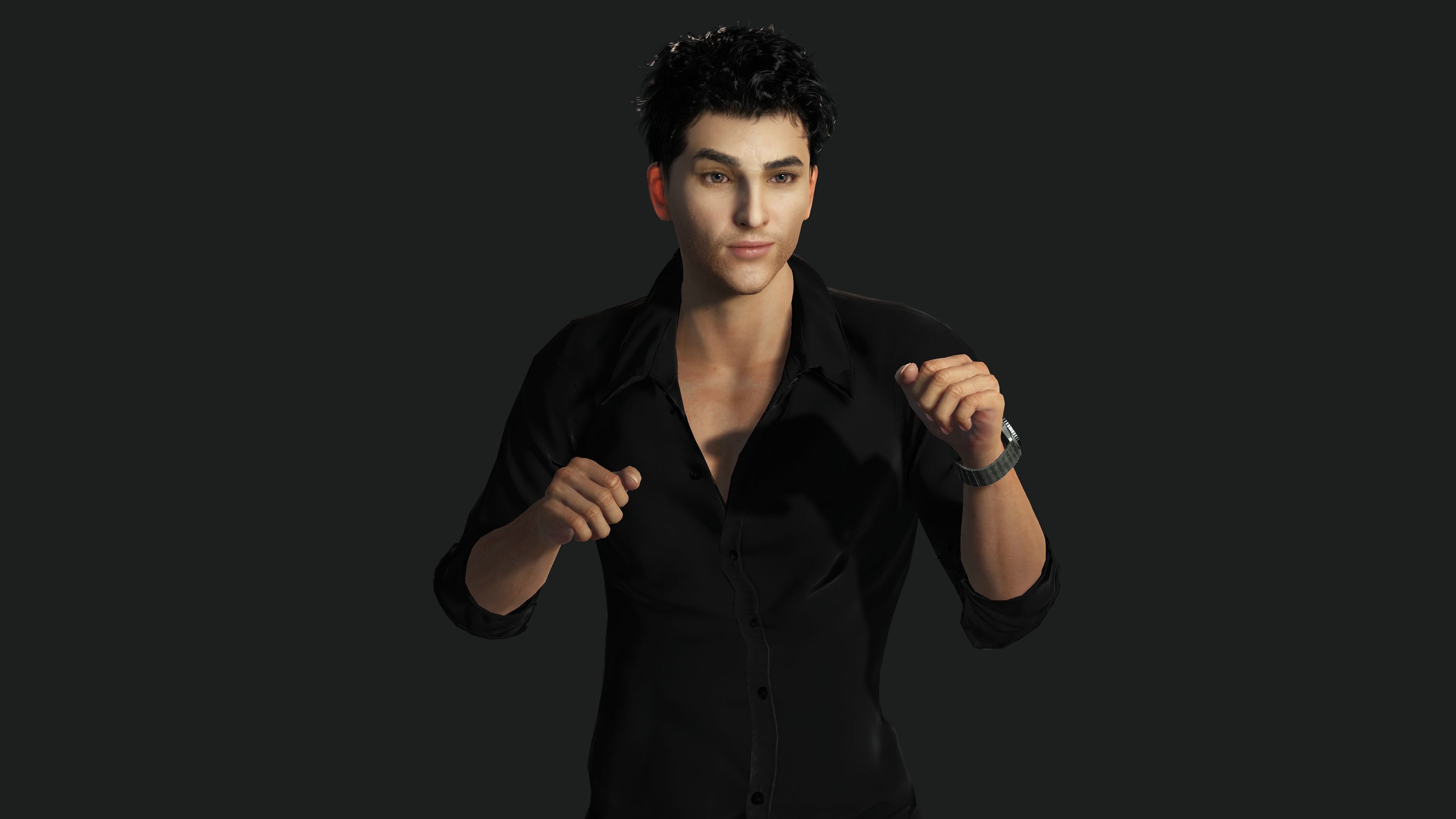 AAA 3D REALISTIC MALE CHARACTER - YOUNG BUSINESSMAN  CEO WORKER Low-poly 3D model_10