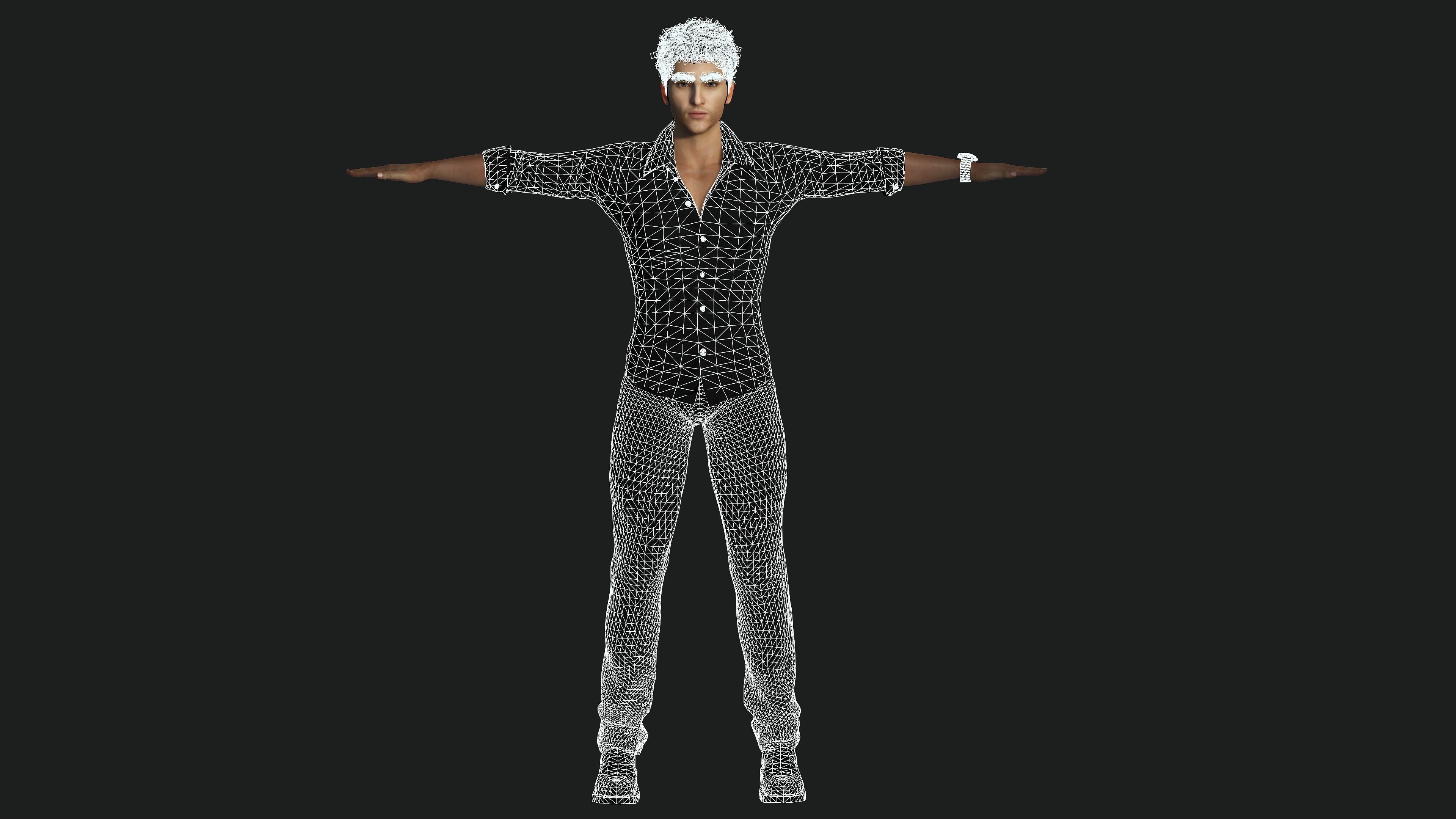 AAA 3D REALISTIC MALE CHARACTER - YOUNG BUSINESSMAN  CEO WORKER Low-poly 3D model_13