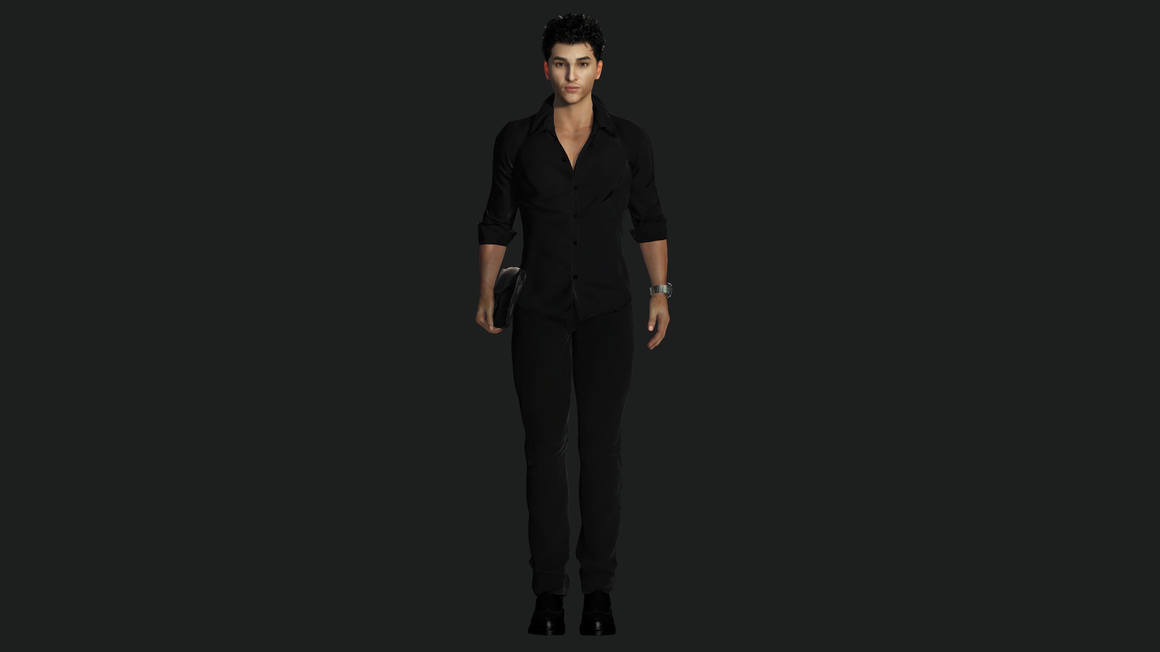 AAA 3D REALISTIC MALE CHARACTER - YOUNG BUSINESSMAN  CEO WORKER Low-poly 3D model_1