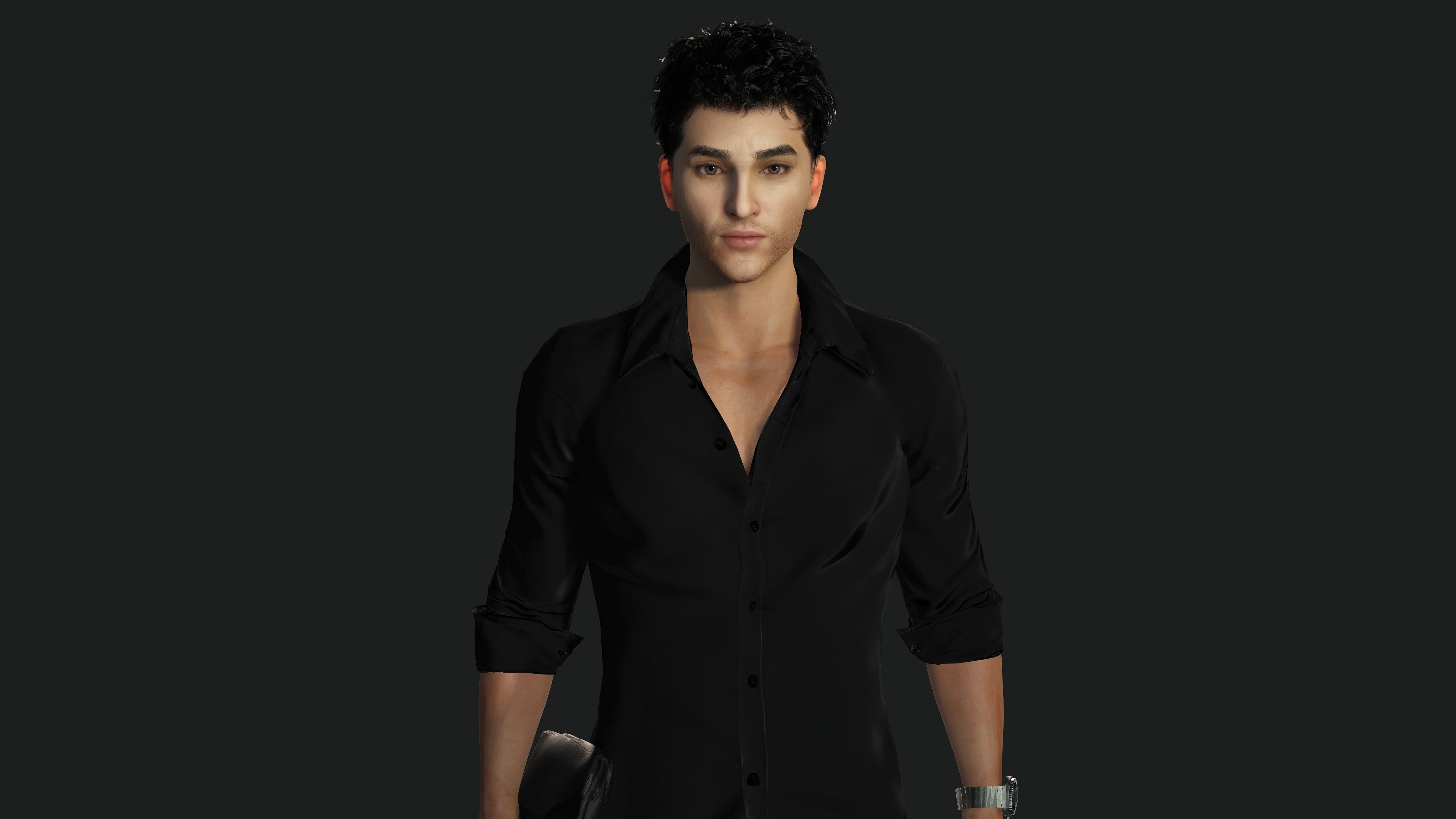 AAA 3D REALISTIC MALE CHARACTER - YOUNG BUSINESSMAN  CEO WORKER Low-poly 3D model_6