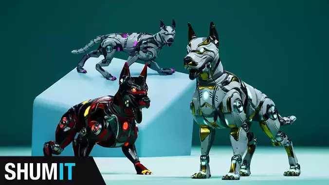 Sci-Fi Dog Low-poly 3D model