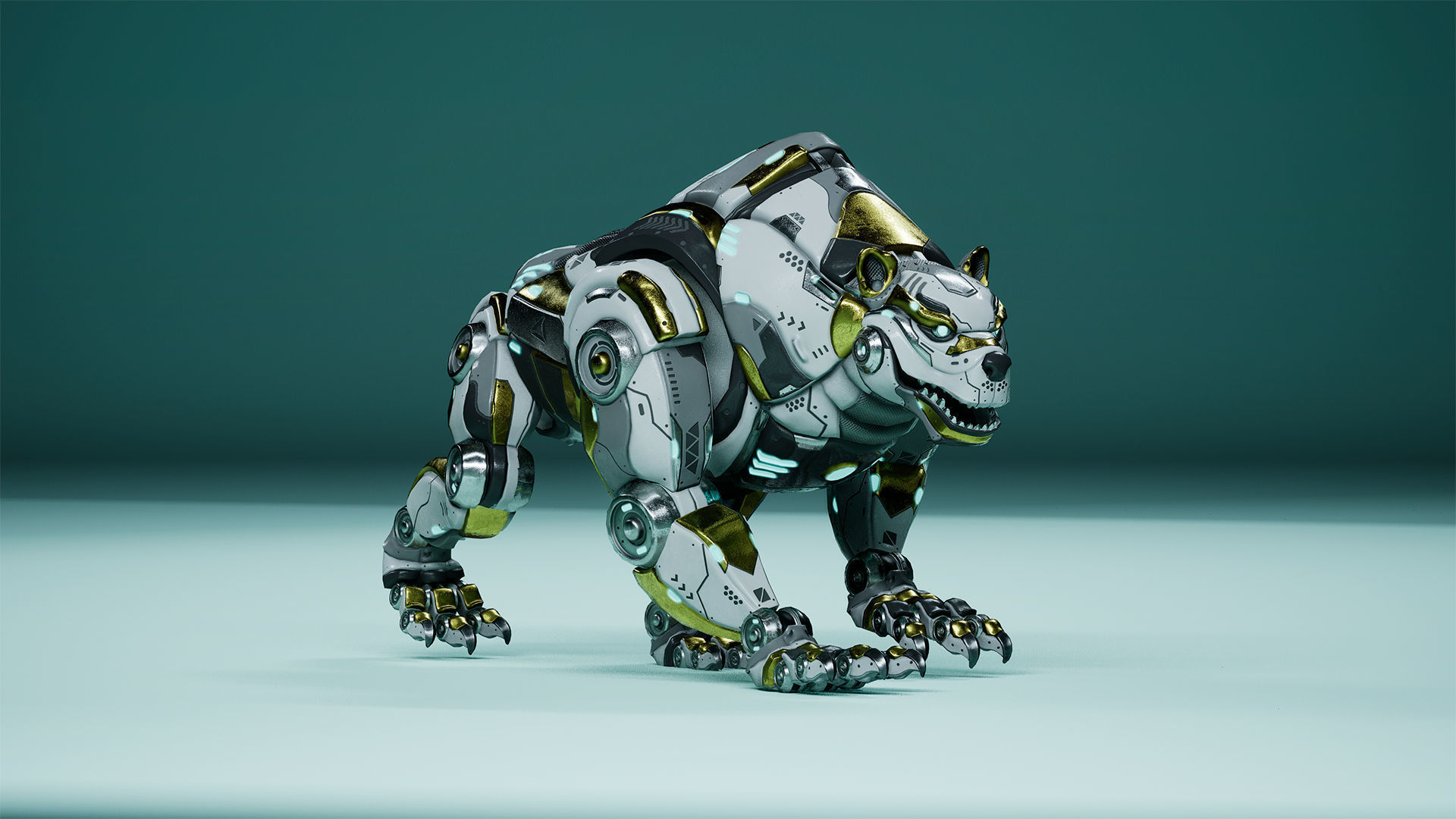 Sci-Fi Bear Low-poly 3D model_2