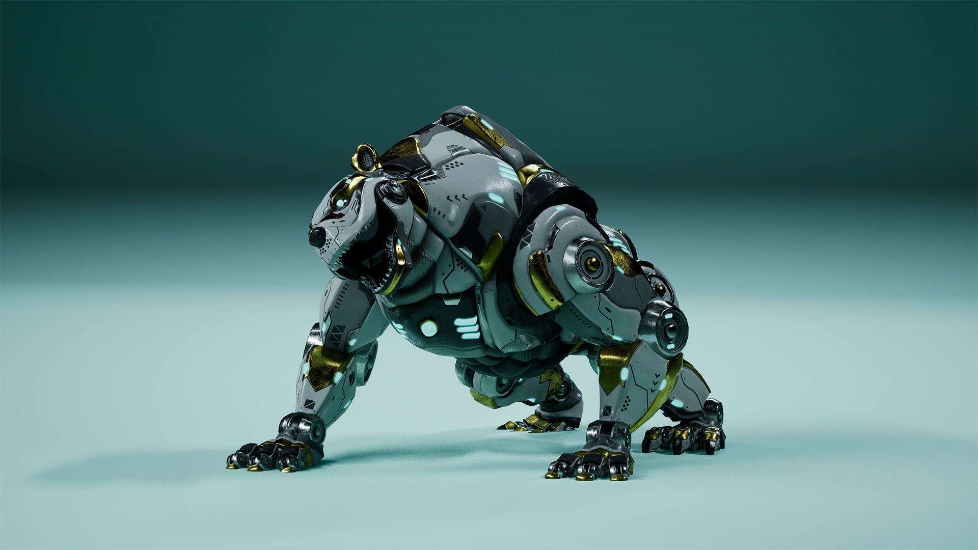 Sci-Fi Bear Low-poly 3D model_6