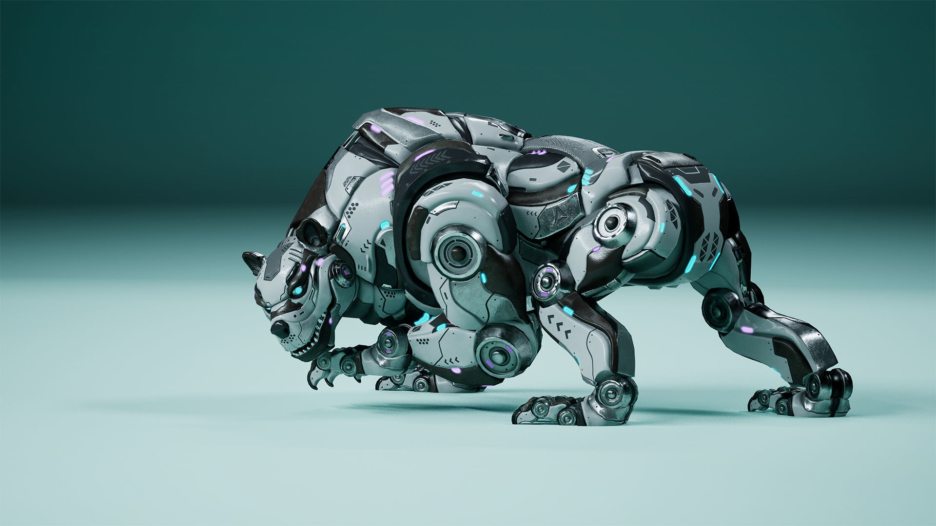 Sci-Fi Bear Low-poly 3D model_11