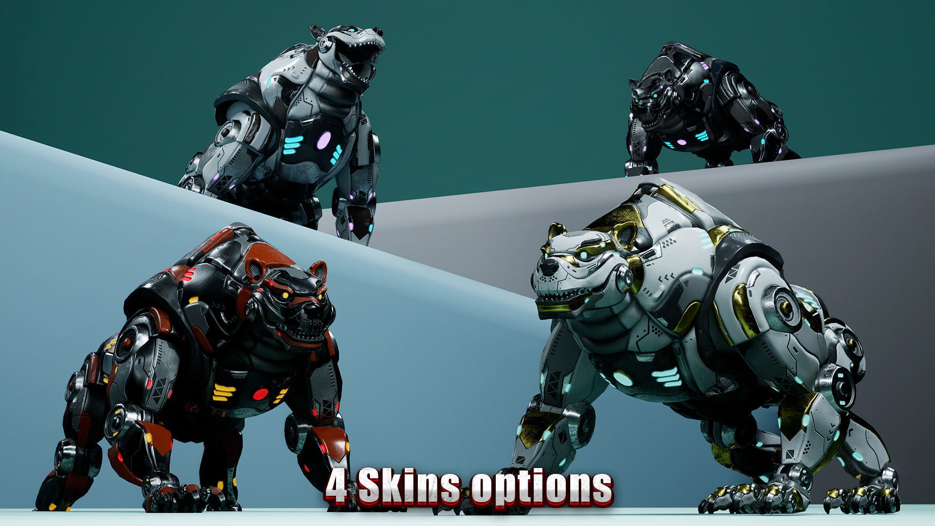 Sci-Fi Bear Low-poly 3D model_15