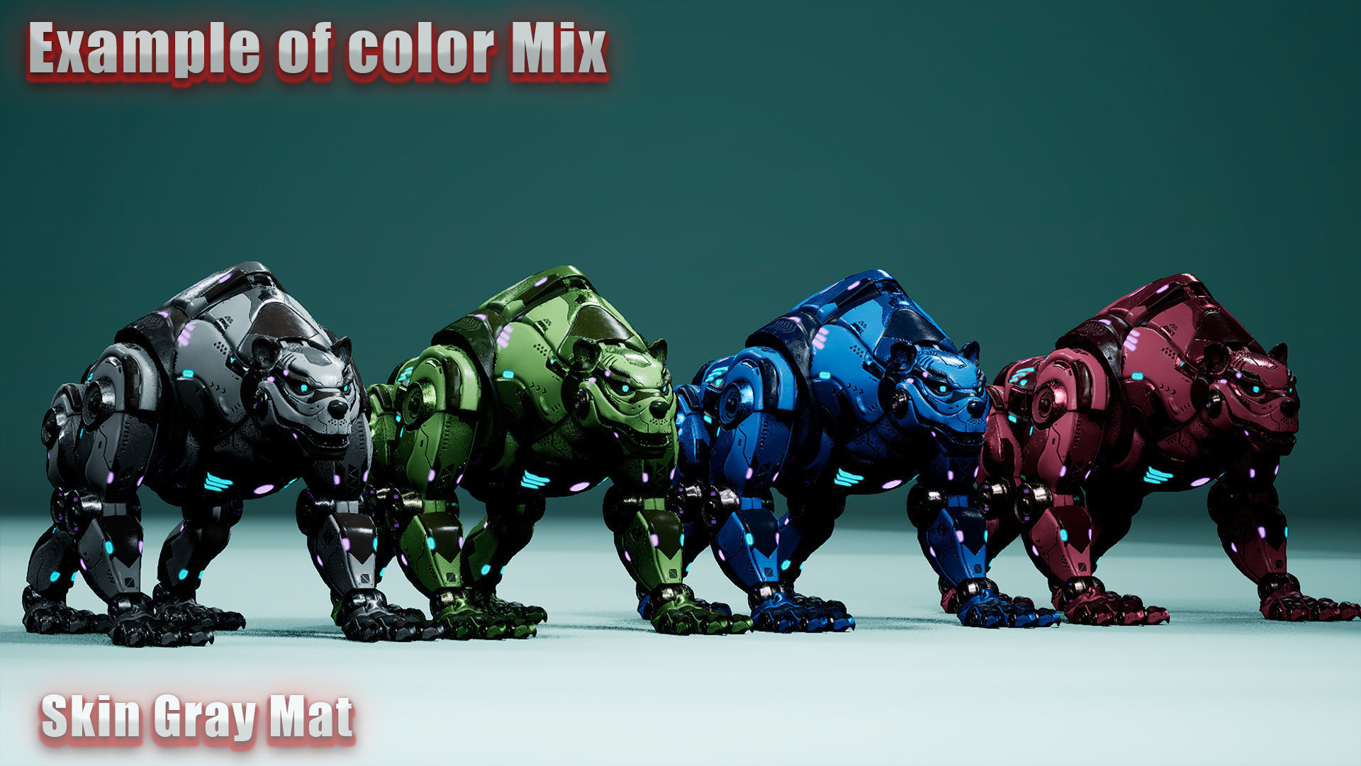 Sci-Fi Bear Low-poly 3D model_14