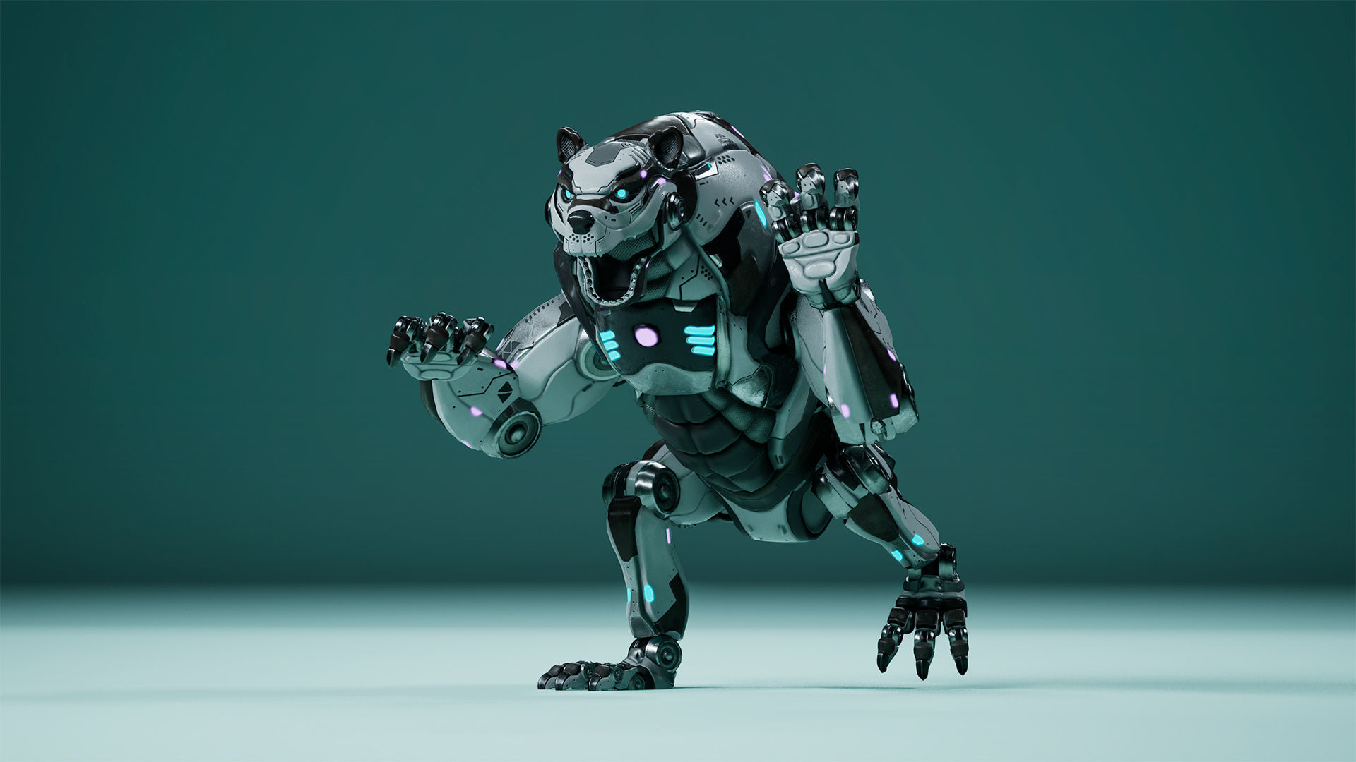 Sci-Fi Bear Low-poly 3D model_9