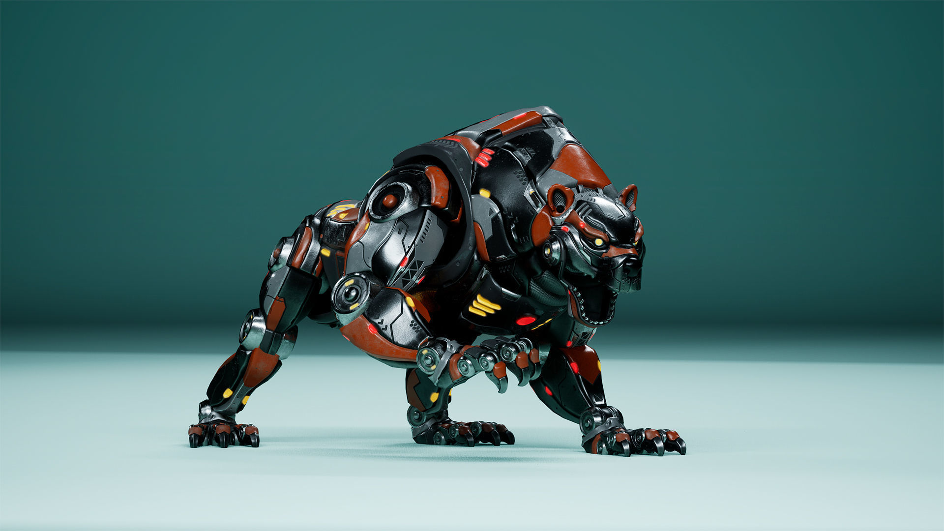 Sci-Fi Bear Low-poly 3D model_7