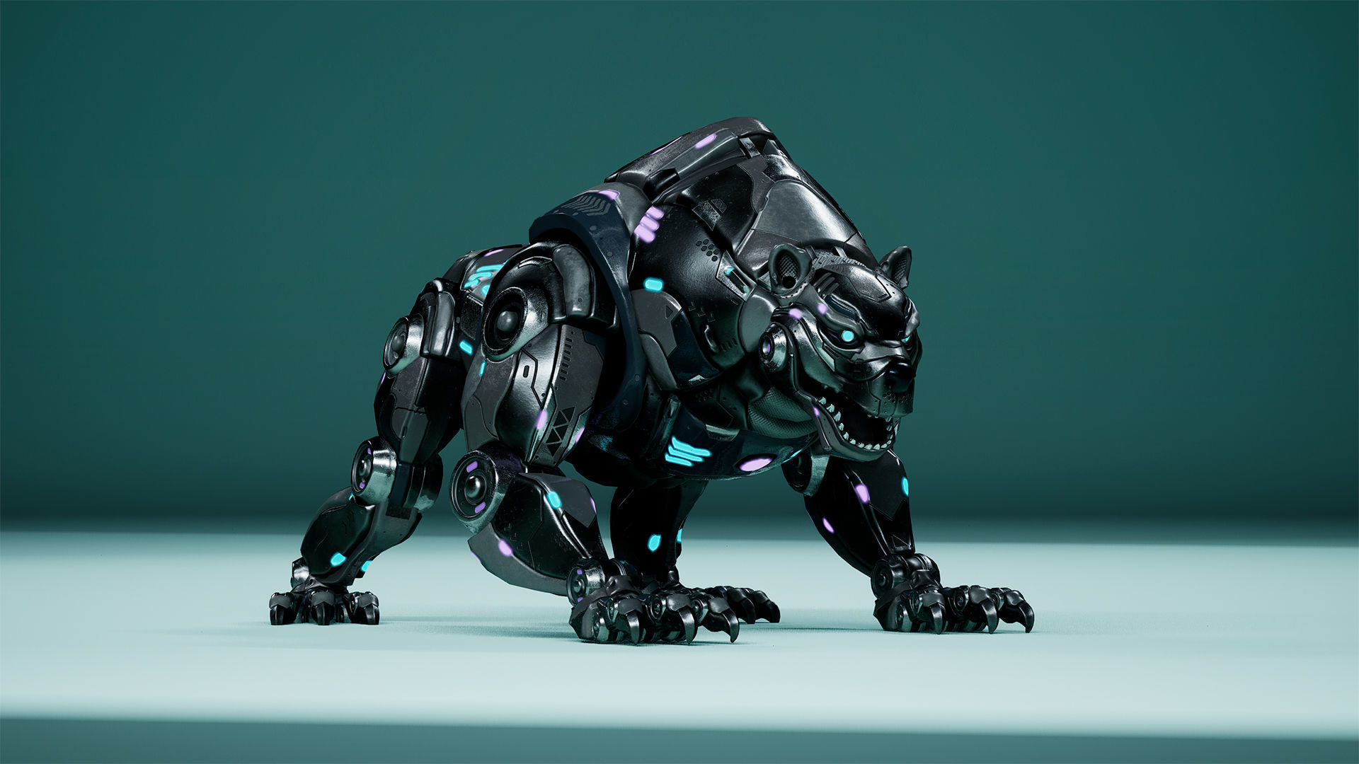 Sci-Fi Bear Low-poly 3D model_3