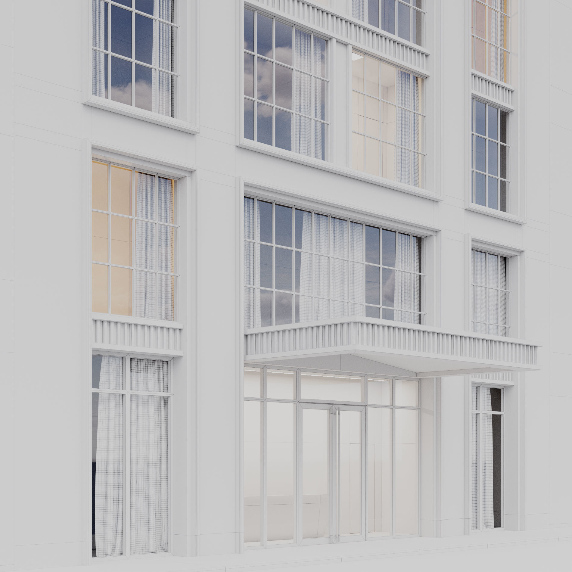 Modern building fasade 10 3D model_6