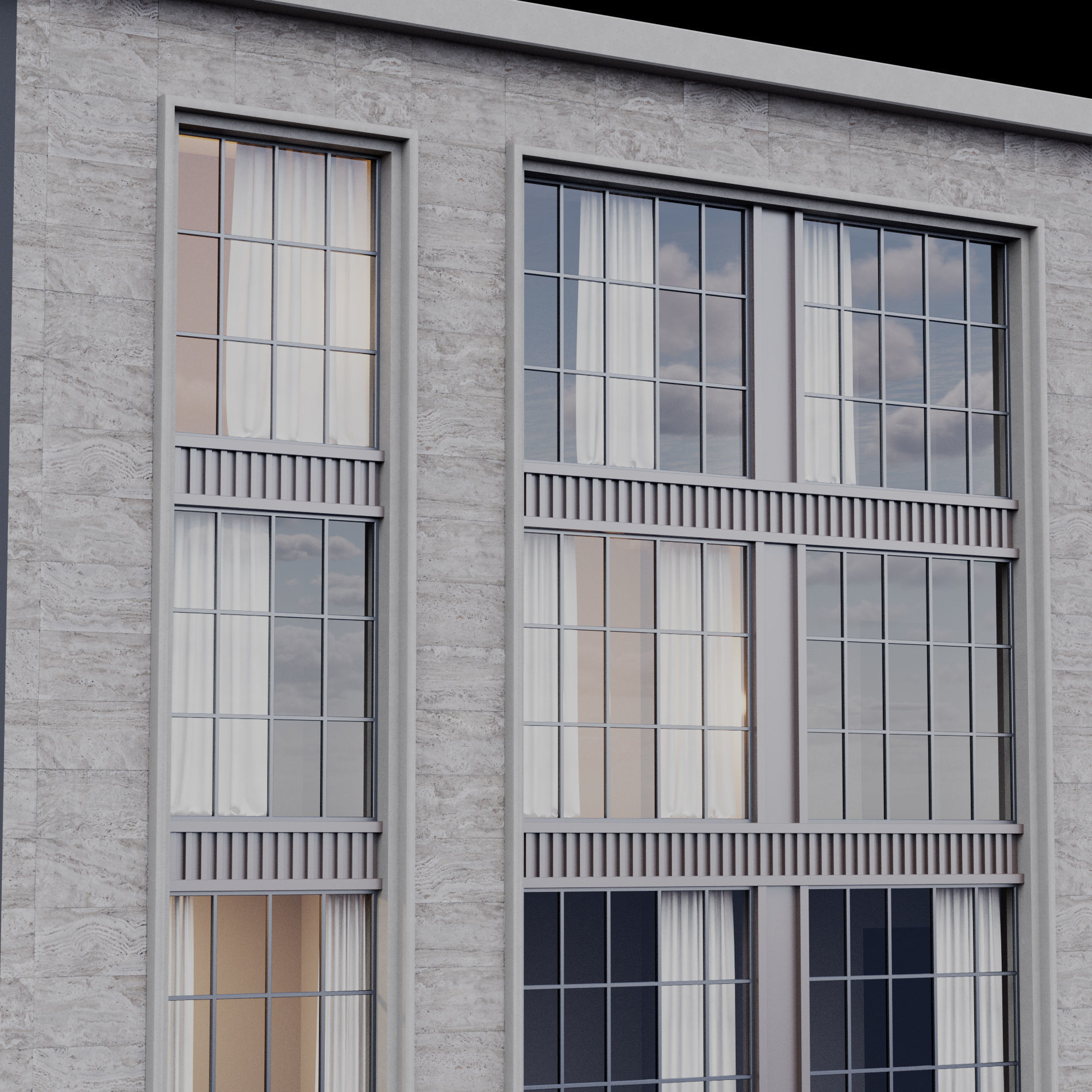 Modern building fasade 10 3D model_11