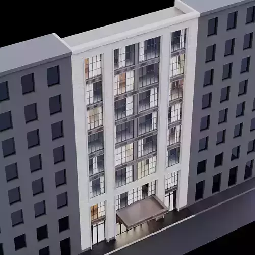 Modern building fasade 10 3D model