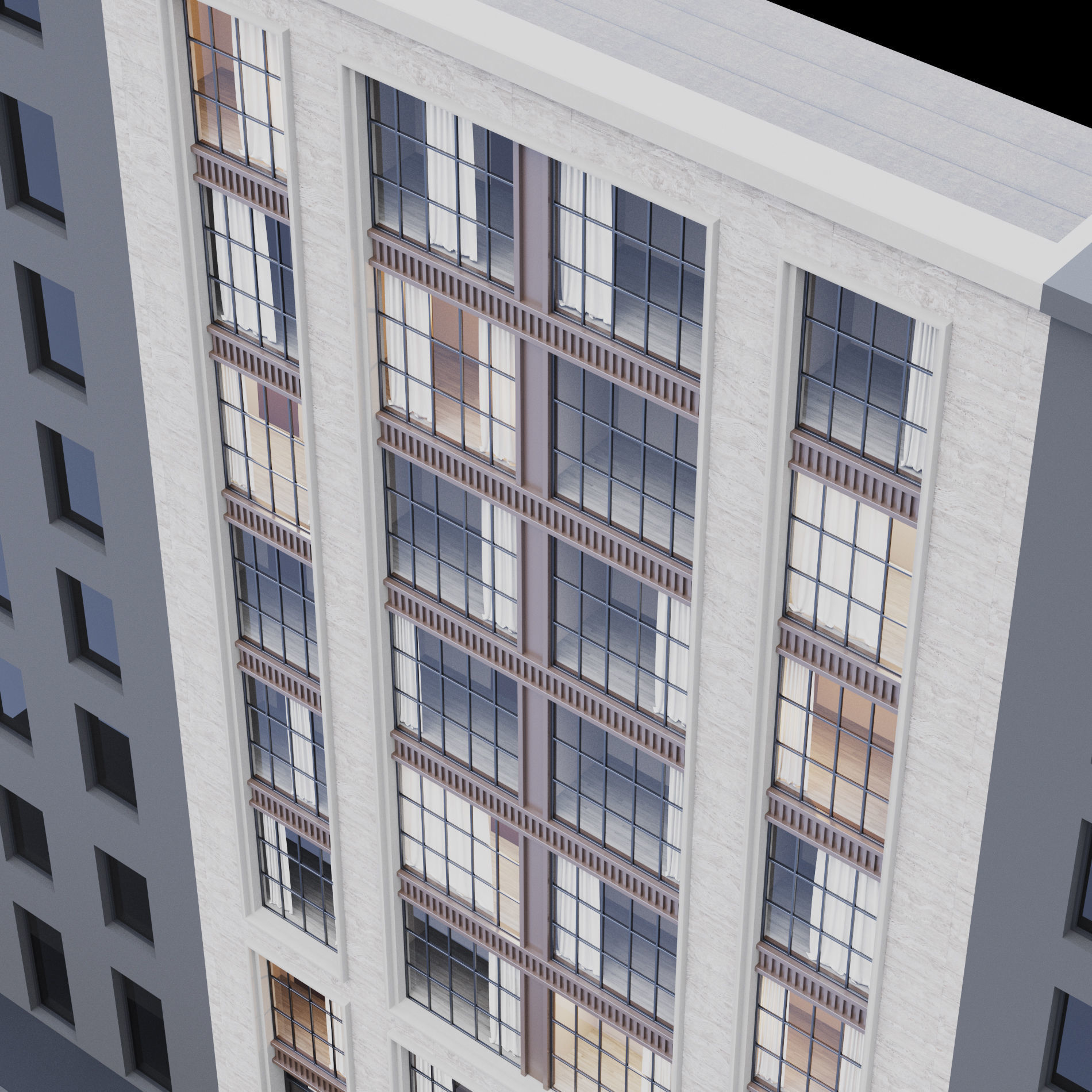 Modern building fasade 10 3D model_10