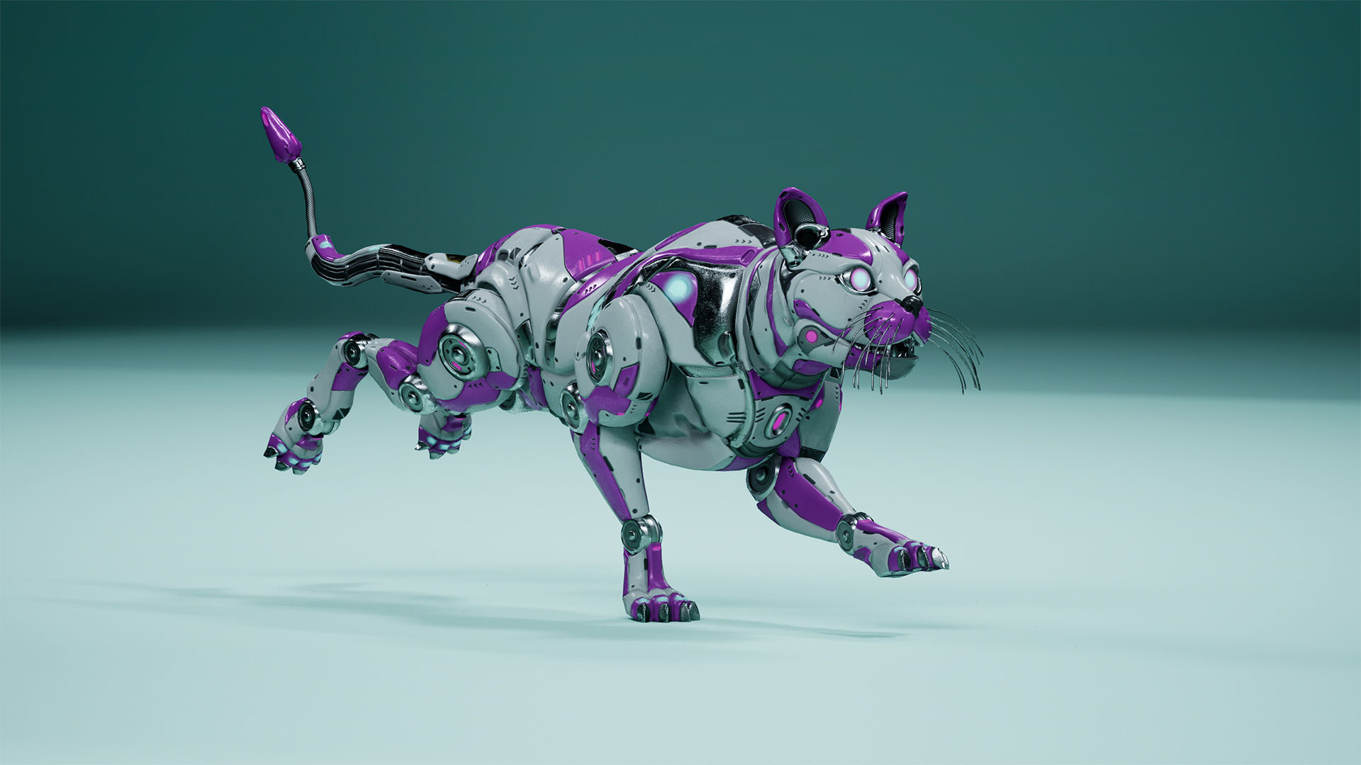 Sci-Fi Cat Low-poly 3D model_7
