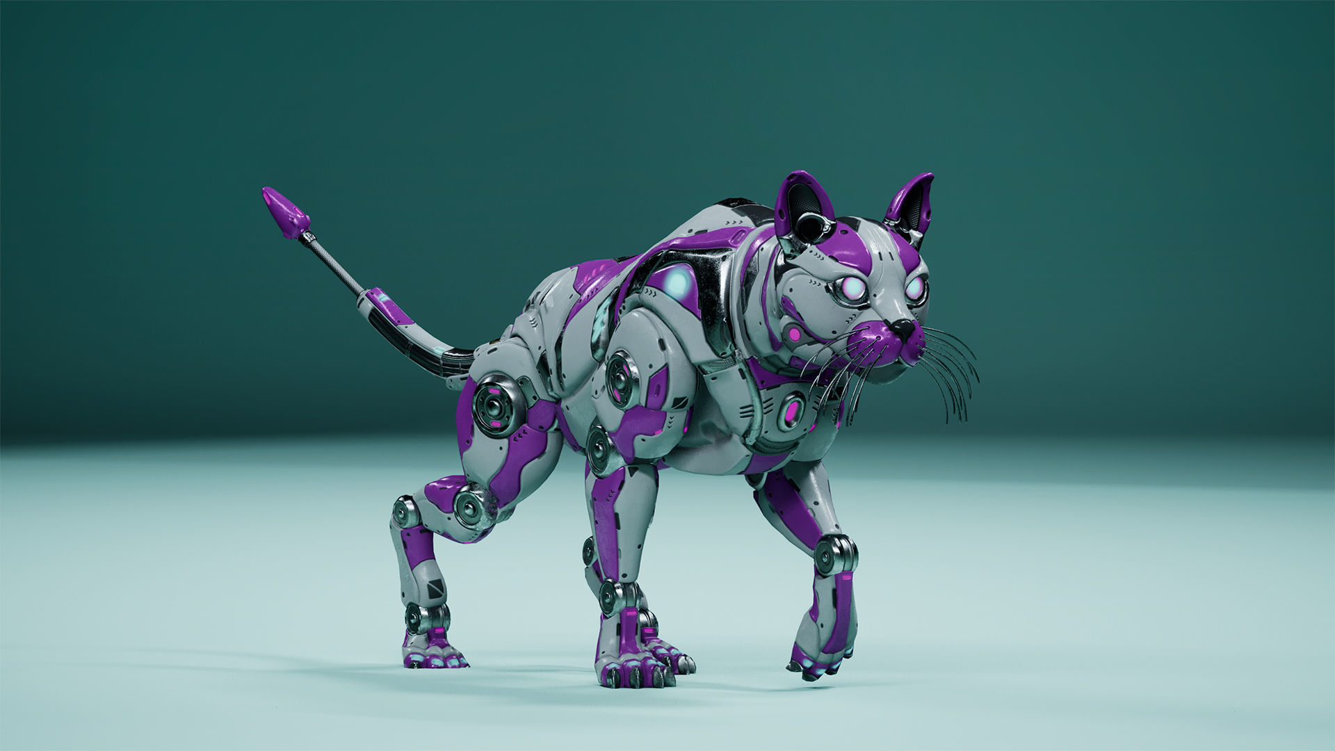 Sci-Fi Cat Low-poly 3D model_8