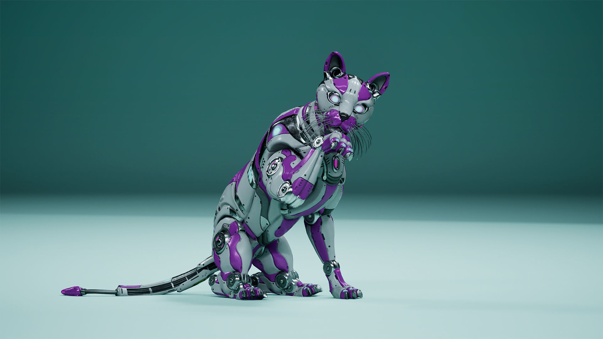 Sci-Fi Cat Low-poly 3D model_6
