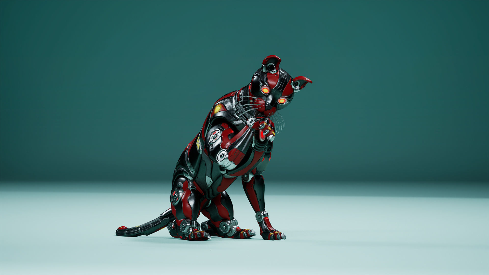 Sci-Fi Cat Low-poly 3D model_5