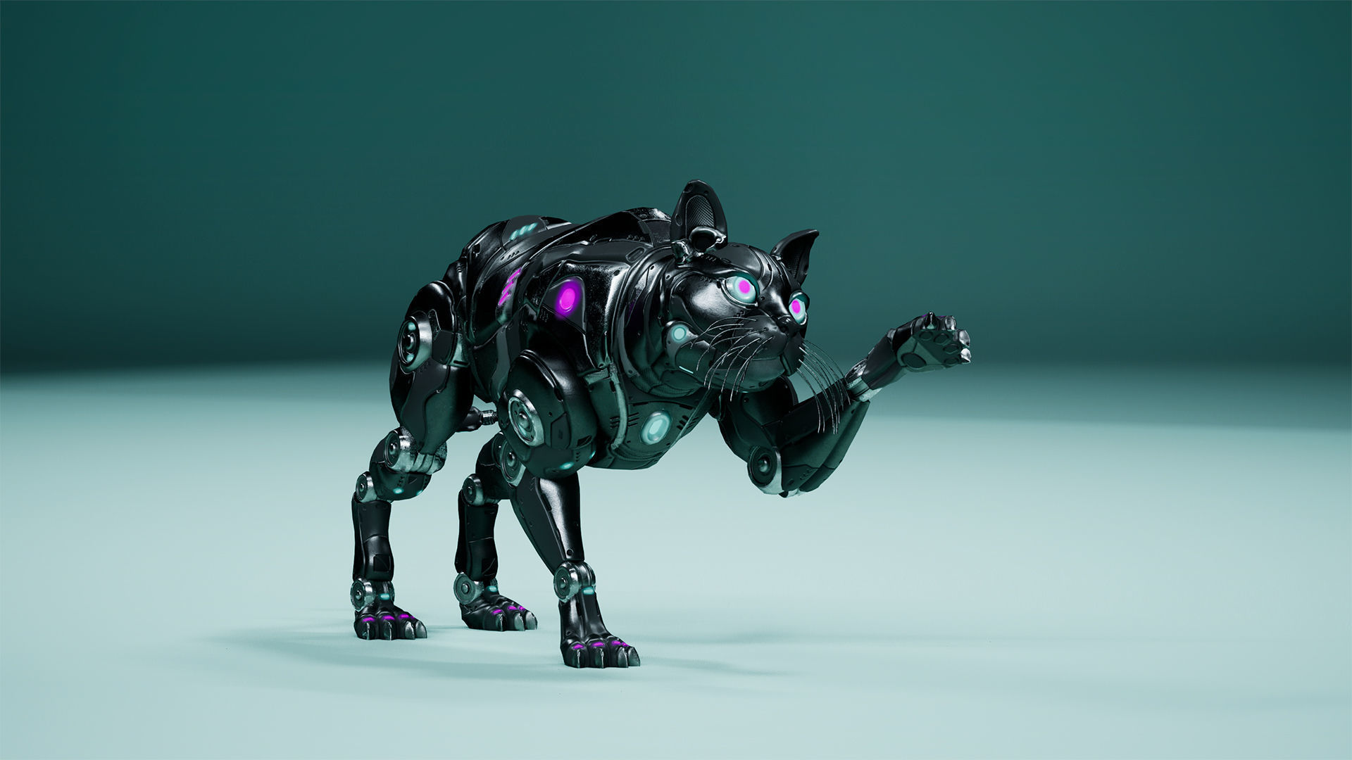 Sci-Fi Cat Low-poly 3D model_18