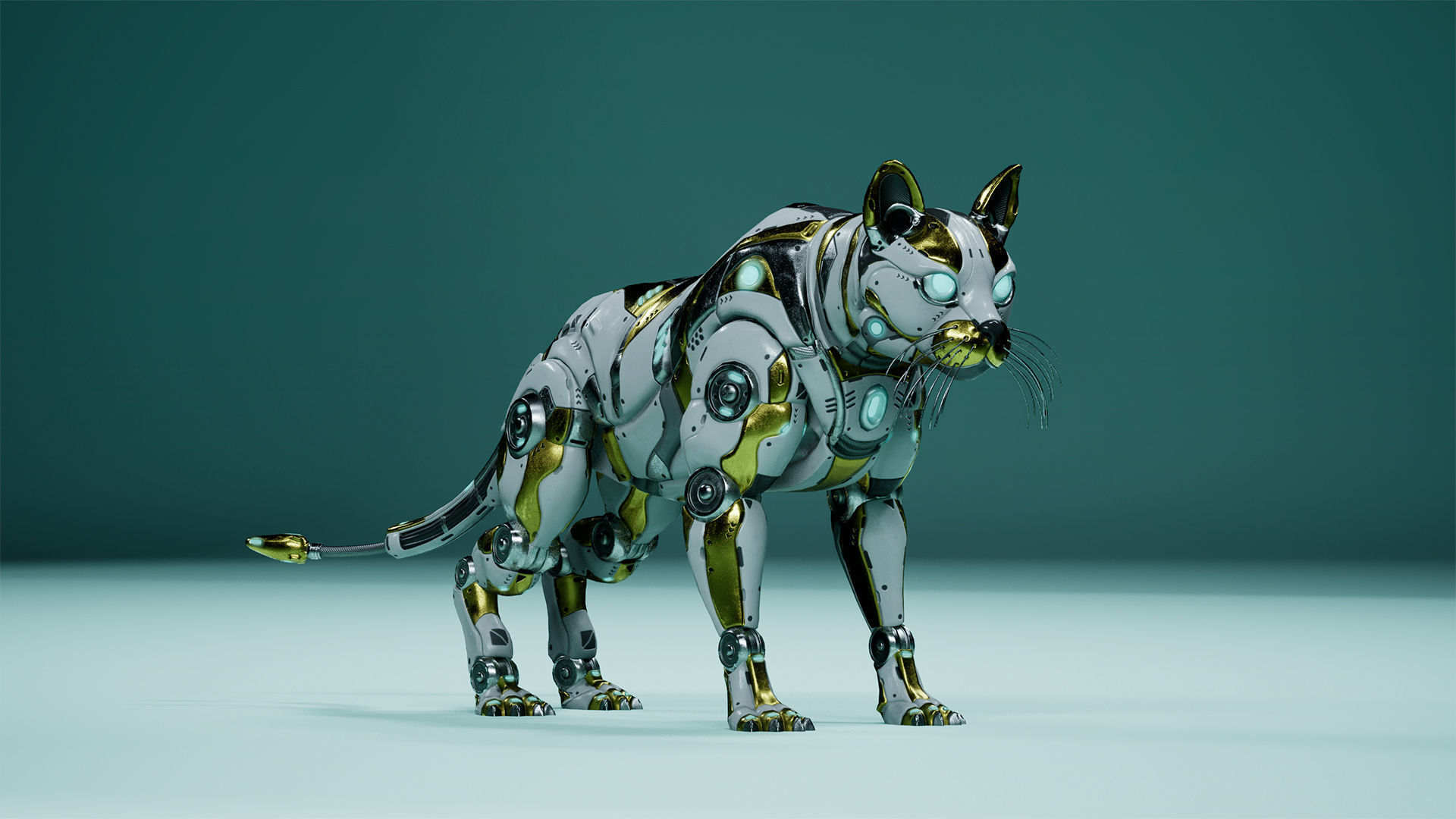 Sci-Fi Cat Low-poly 3D model_2