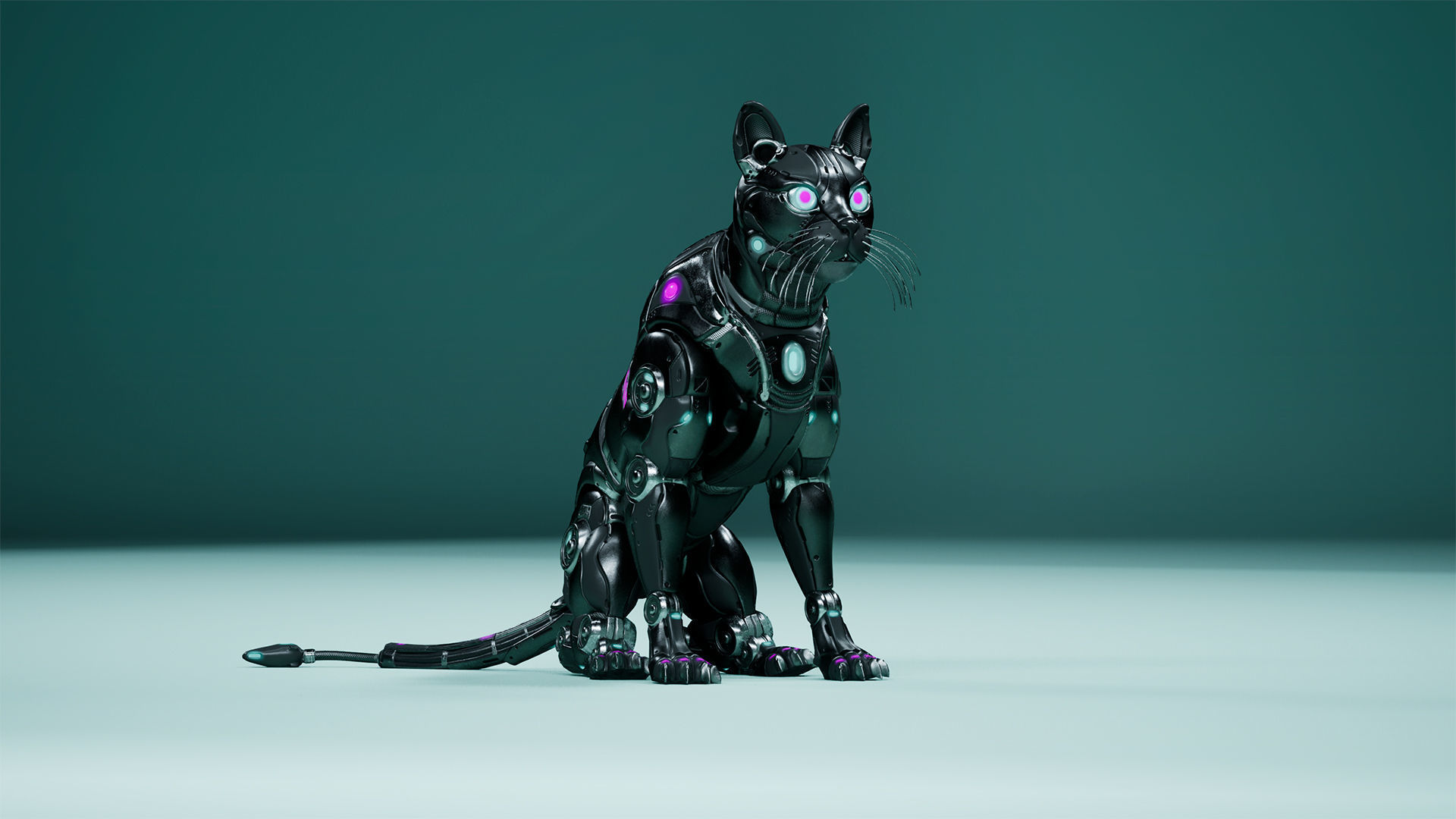 Sci-Fi Cat Low-poly 3D model_16