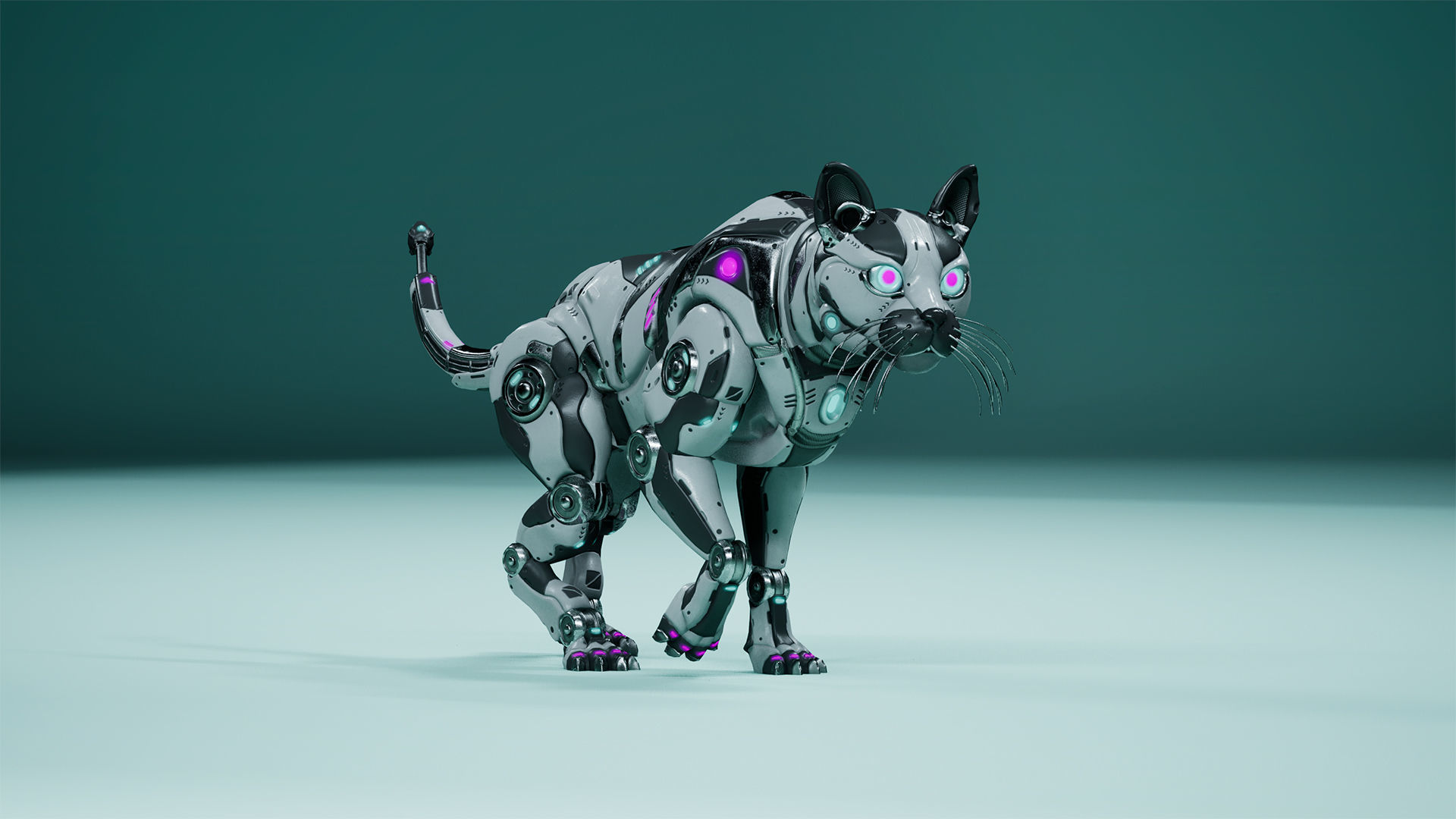 Sci-Fi Cat Low-poly 3D model_15