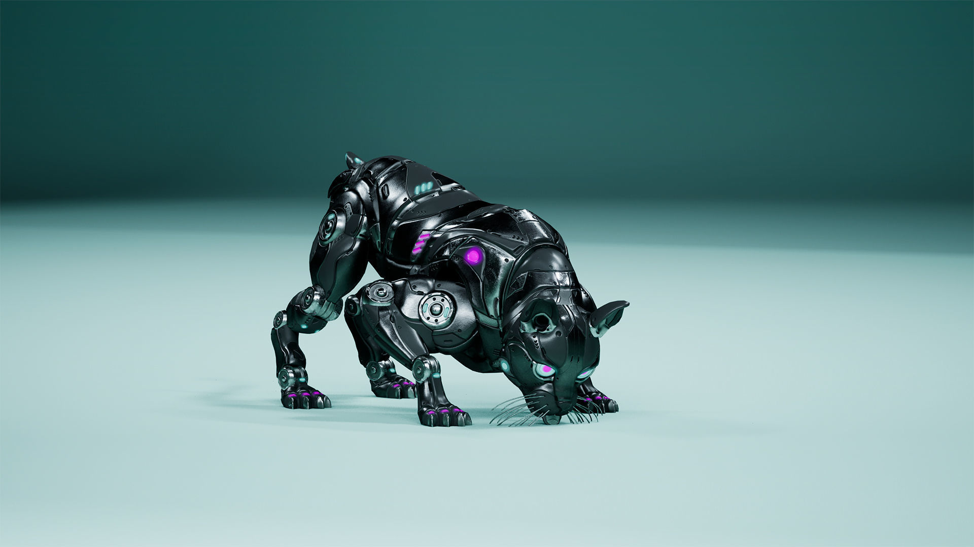 Sci-Fi Cat Low-poly 3D model_17